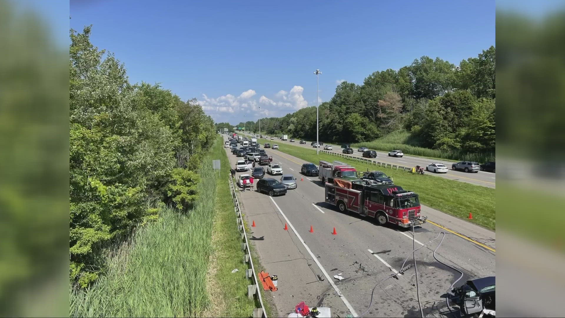 All lanes on I-90 west near the I-271 split have been reopened.