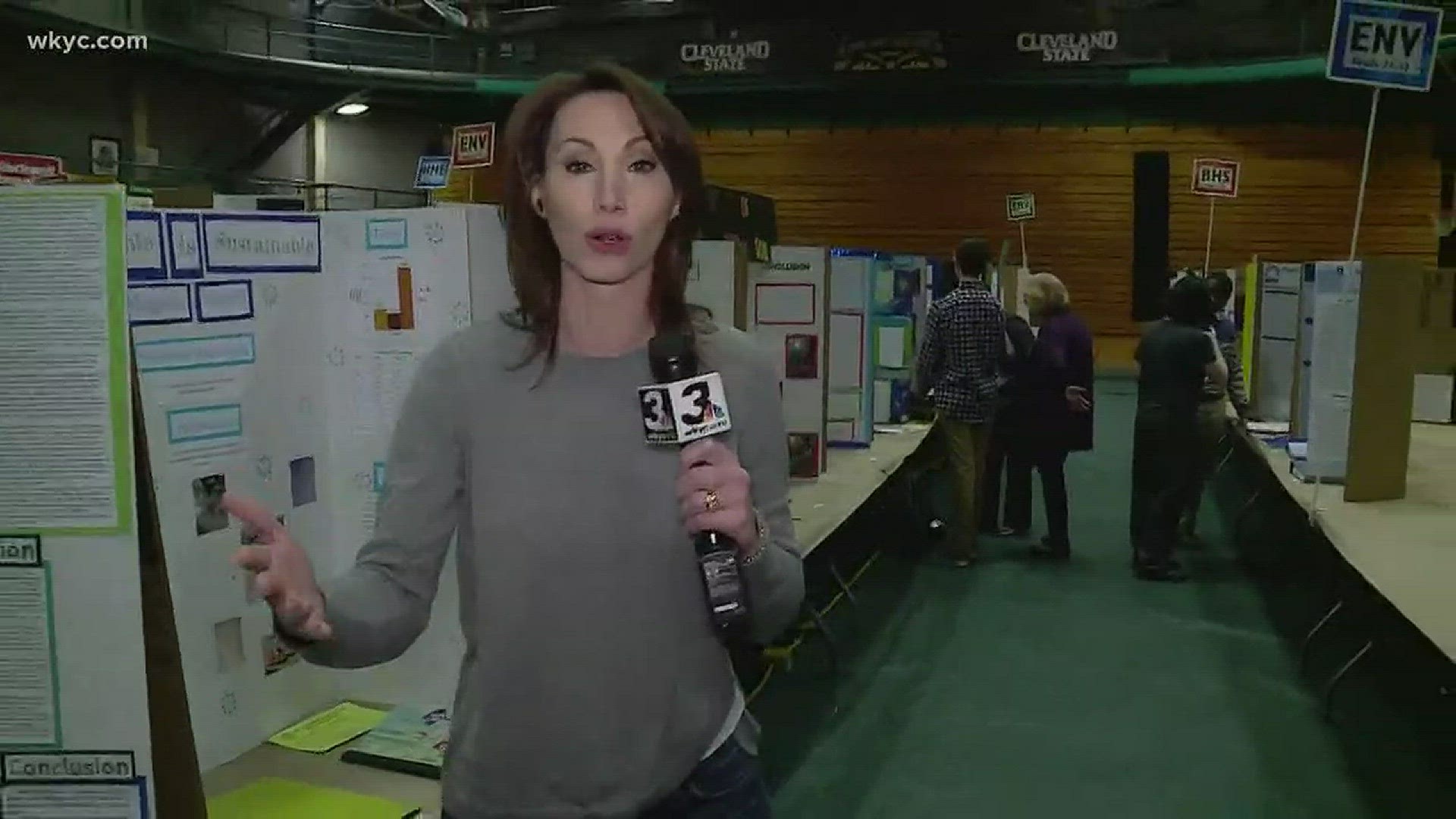 WKYC chief meteorologist Betsy Kling reports live from the CSU Science Fair.