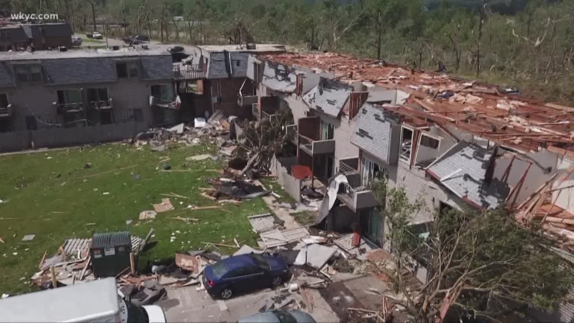 Our WKYC drone, 'The Flying Peacock,' helped us survey the severe weather damage done in the Dayton suburbs