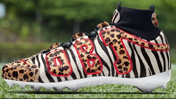 cheetah print football cleats
