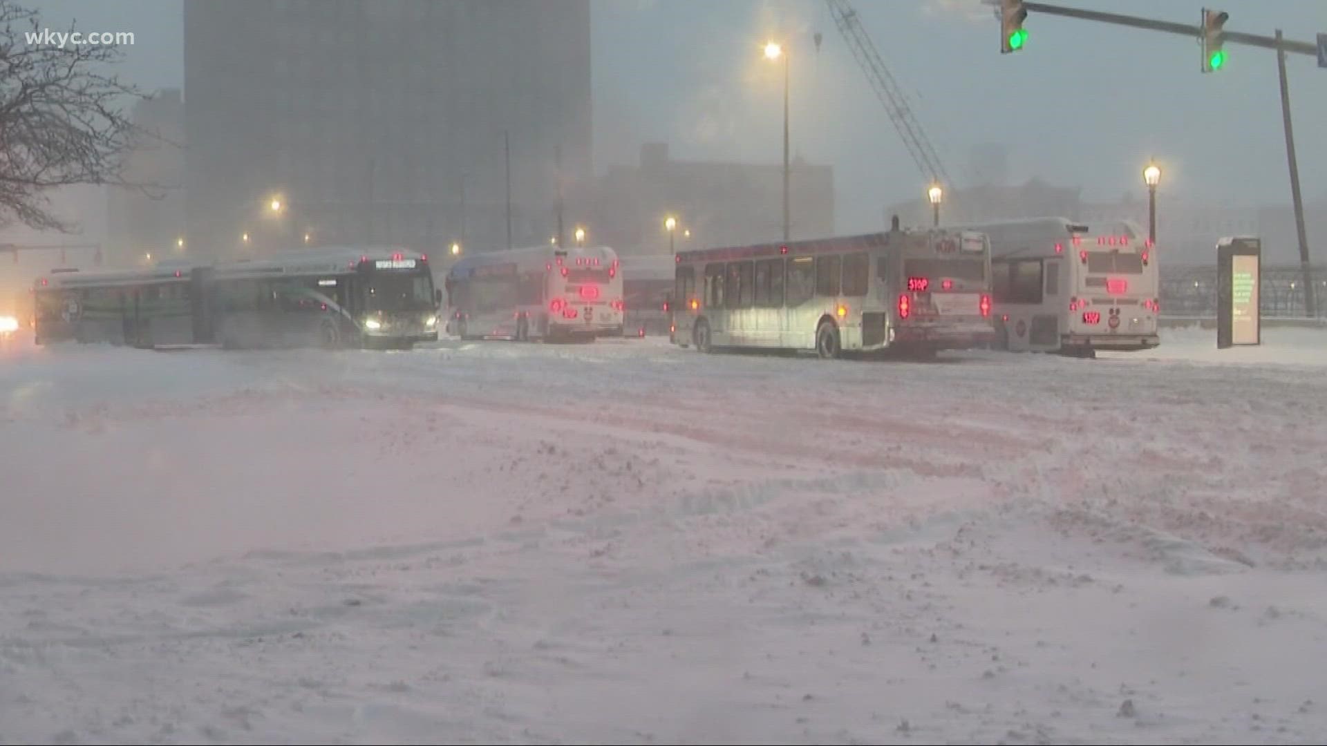 The Greater Cleveland Regional Transit Authority has issued a statement on their decision to suspend service during the winter storm on January 17, 2022.