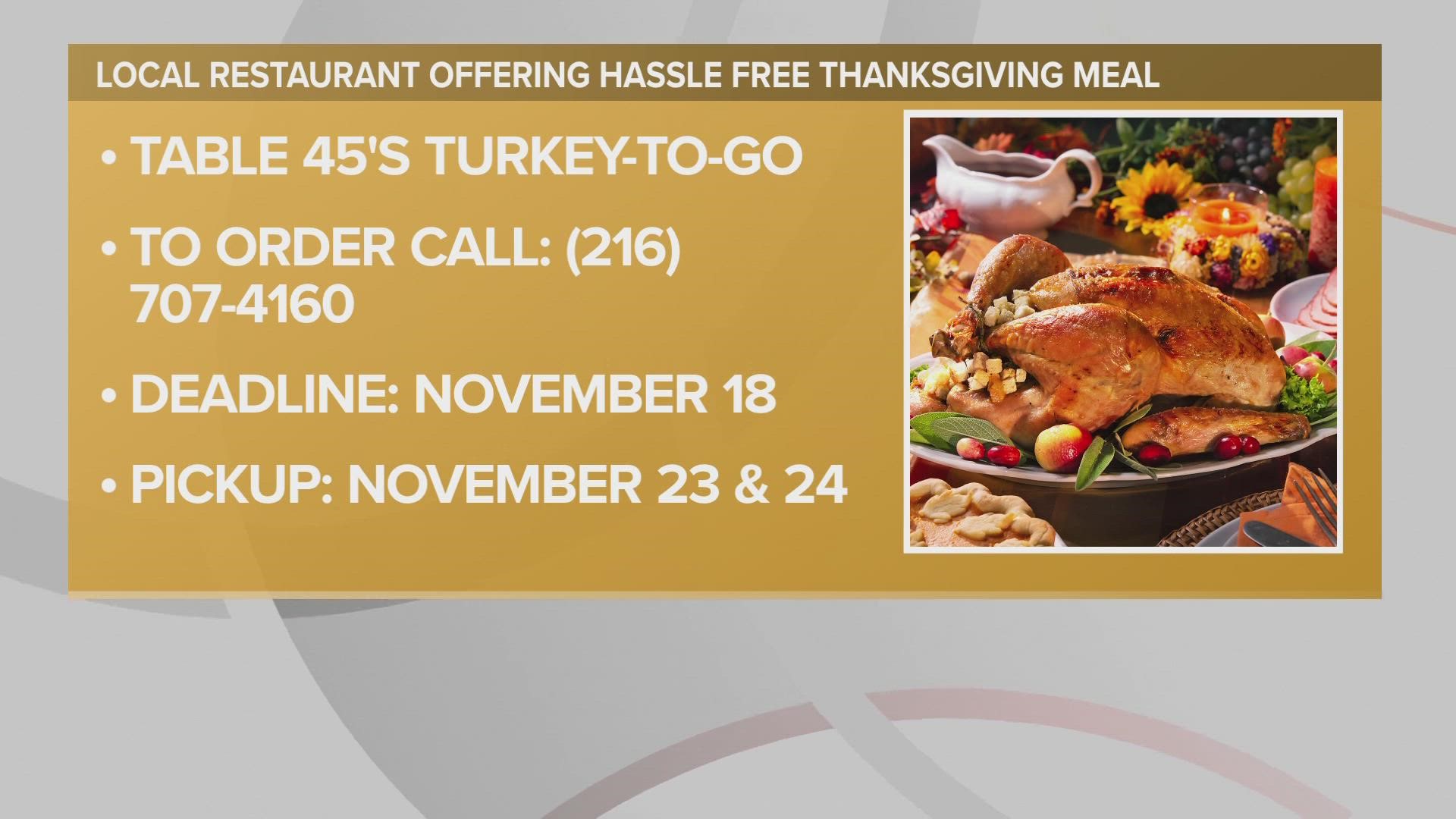 3News' Kierra Cotton visited Table 45 at the InterContinental Cleveland. Table 45 is offering Thanksgiving turkey and meals to go this year.