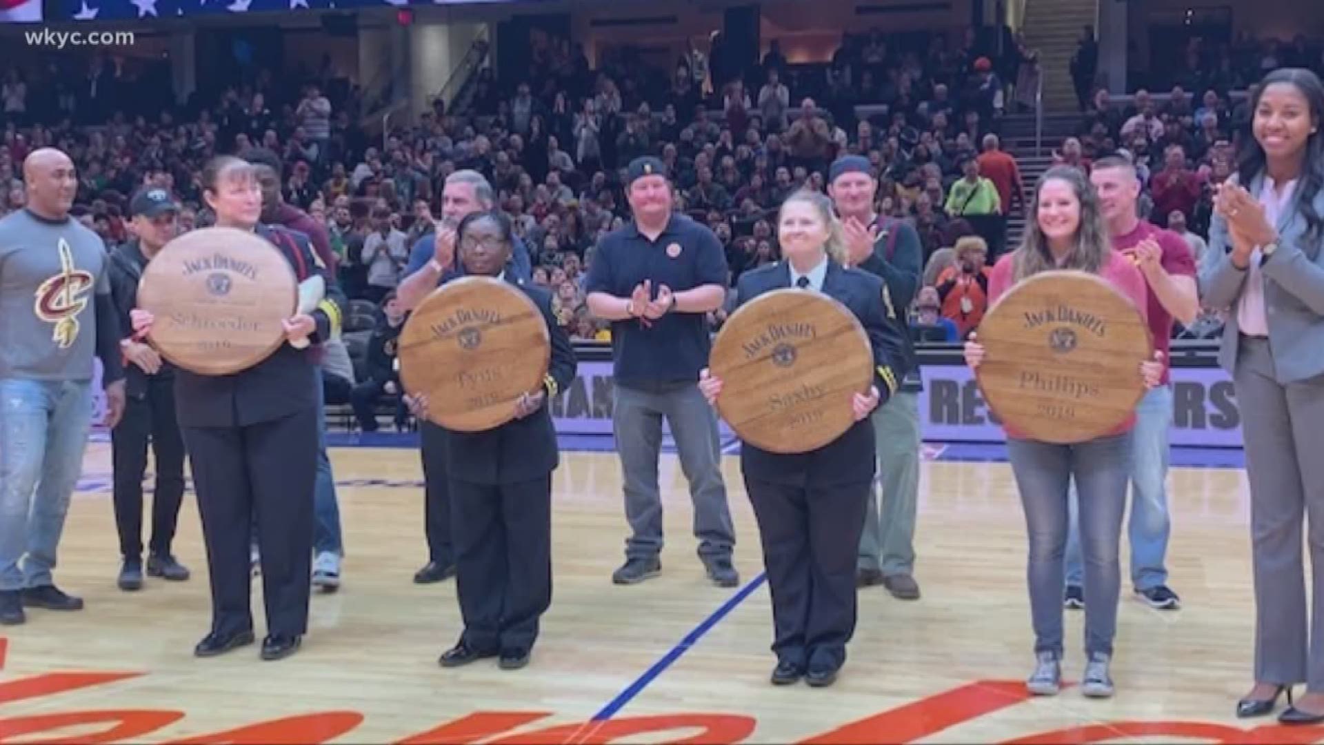 Cleveland's four female firefighters honored at Cavaliers game