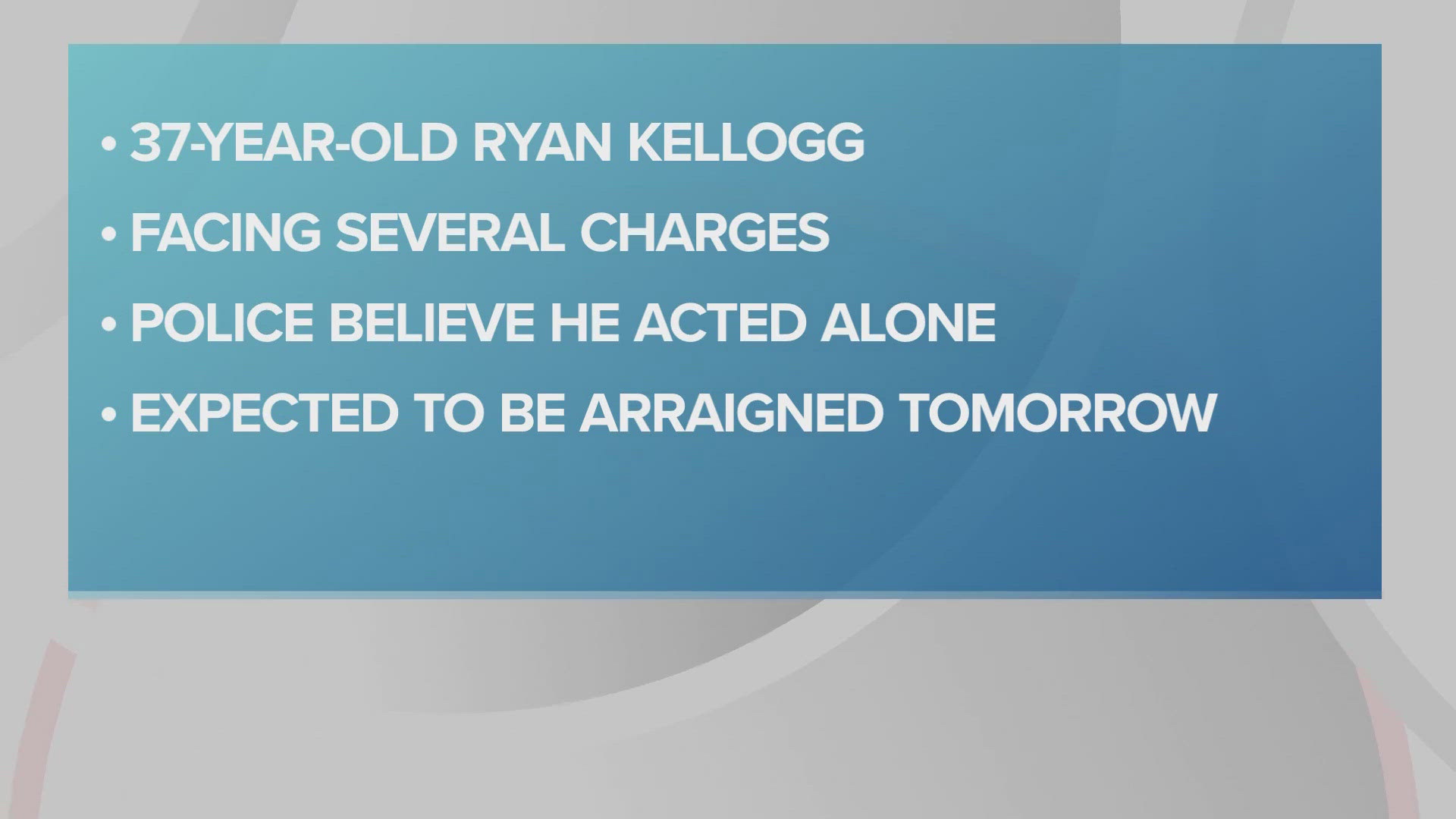 Authorities say Ryan Kellogg, 37, began vandalizing the same house again before being taken into custody. He is currently being held at the Solon Jail.