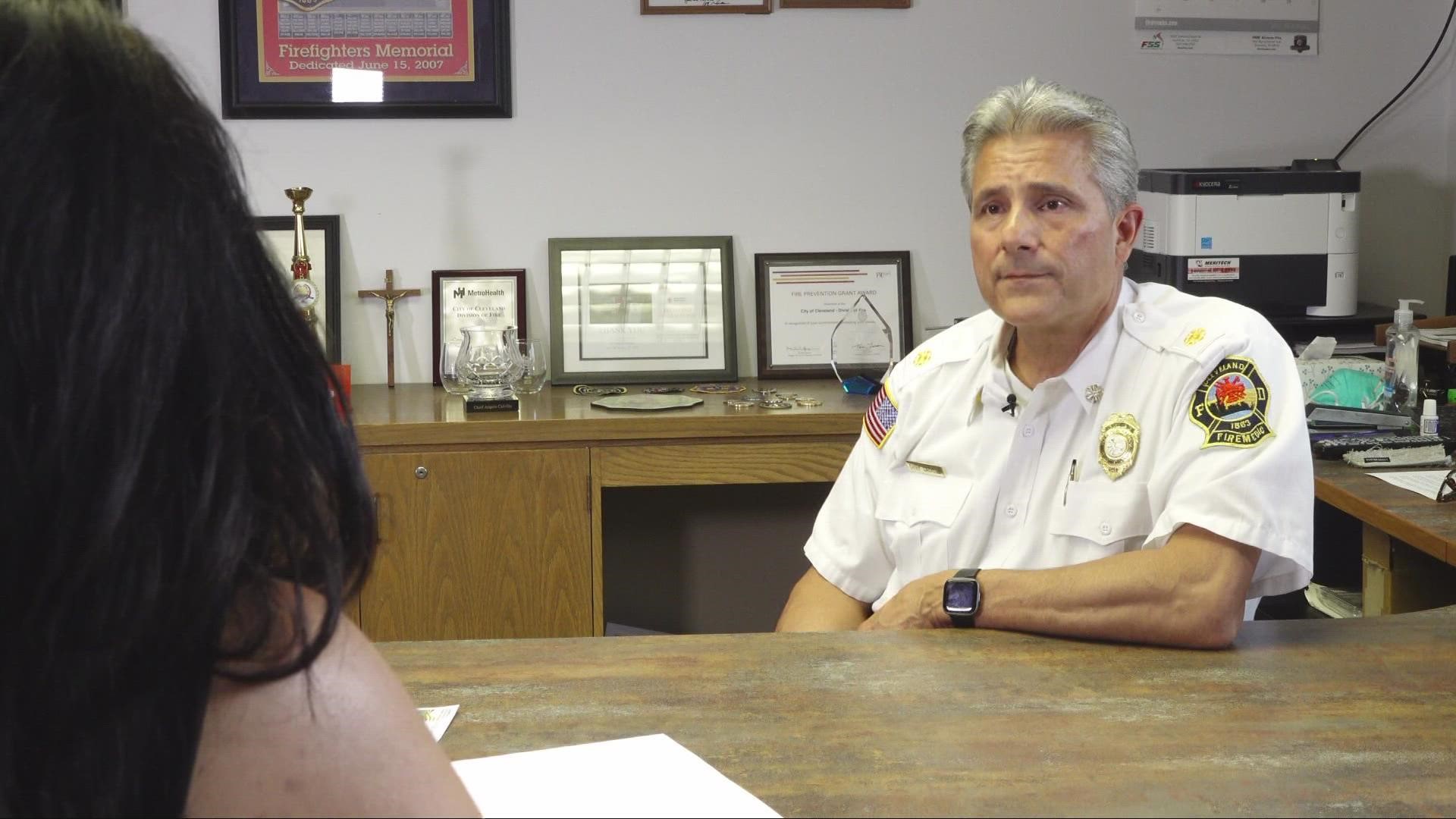 Calvillo sat down with 3News' Lydia Esparra to reflect on his tenure as the city's first Latino fire chief and his 33-year career with the department.