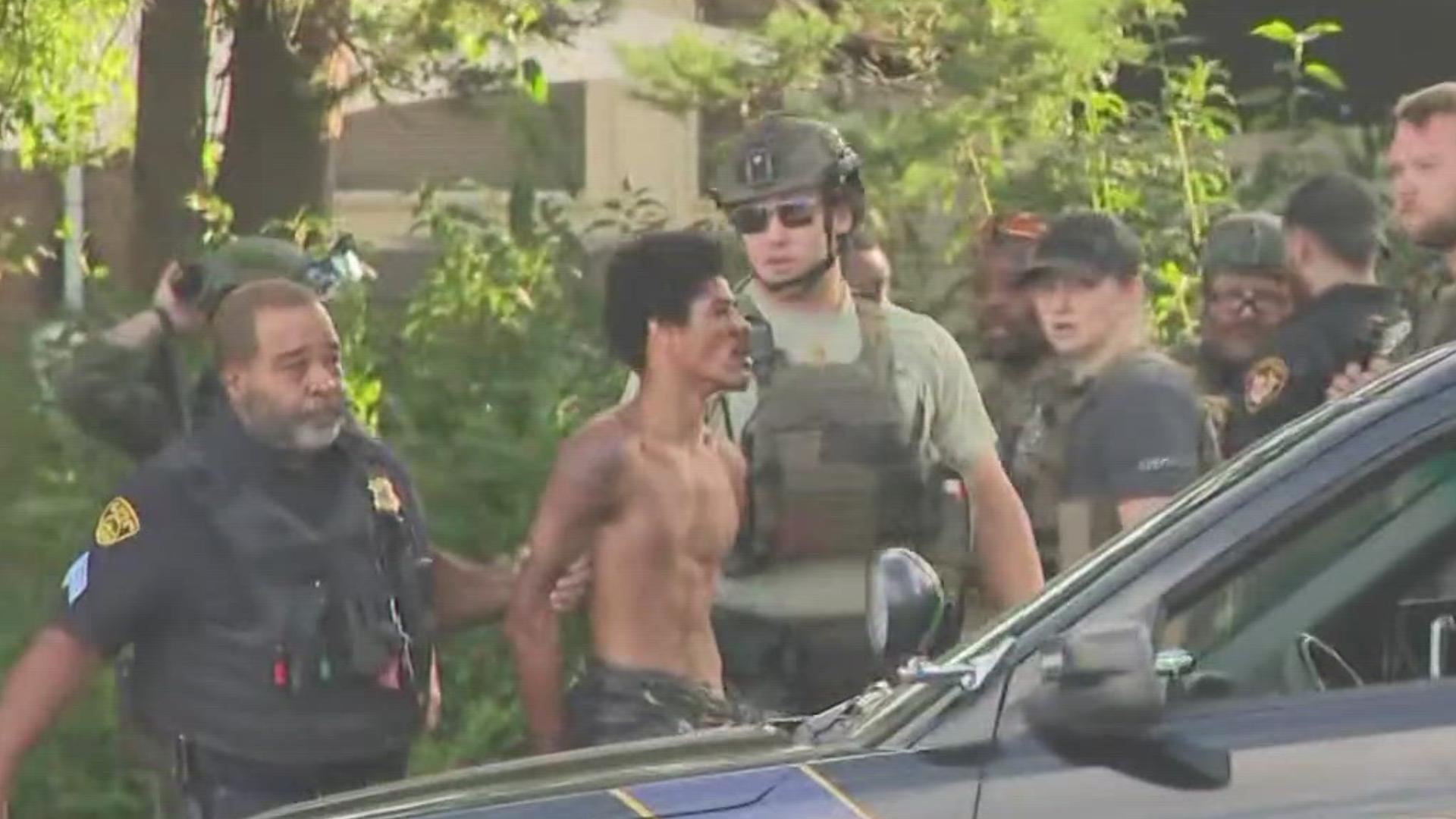 The suspect was arrested around 8:30 a.m. on Friday.