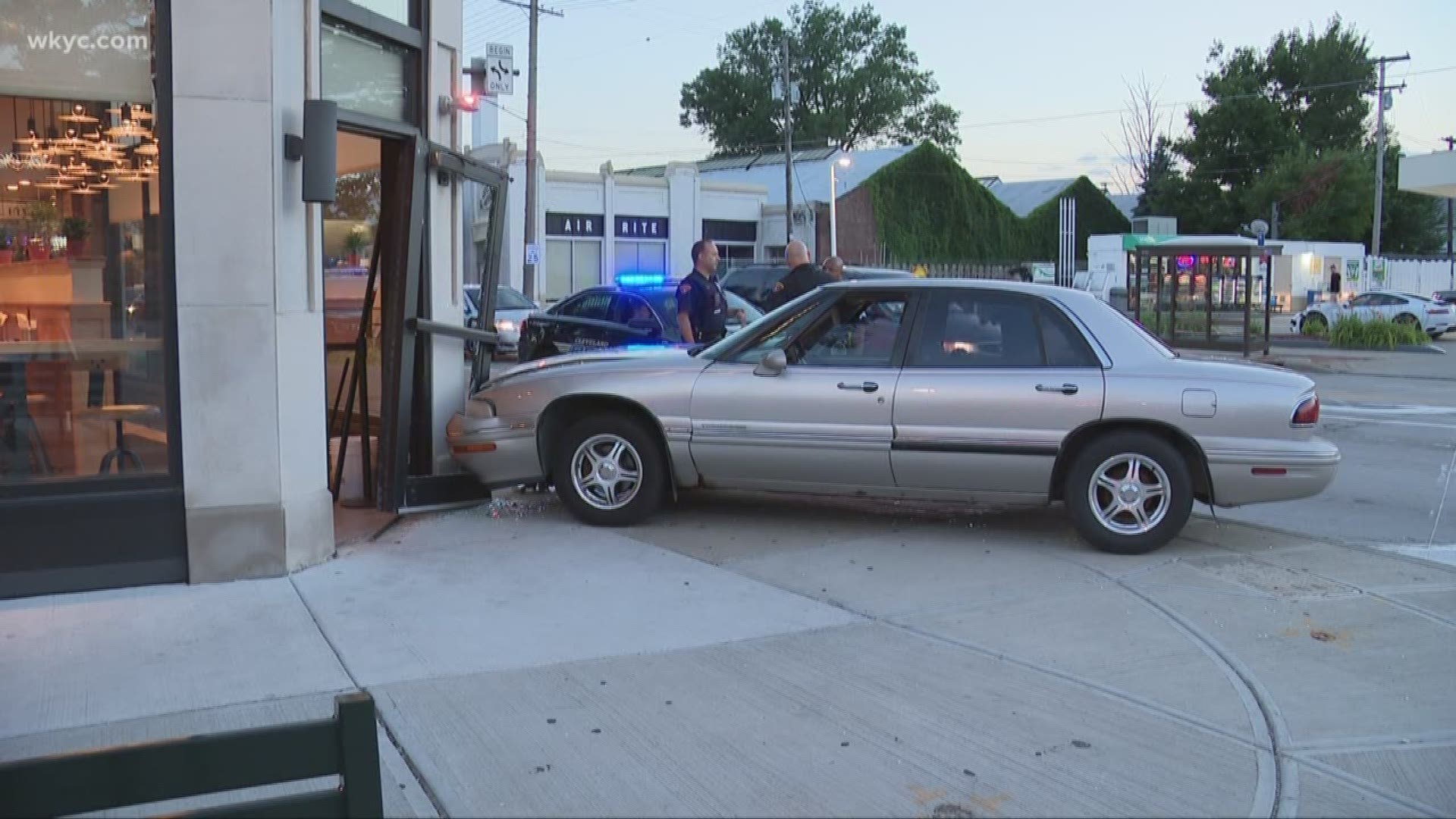Car crashes into front of Landmark restaurant at W. 117th and Clifton Blvd.