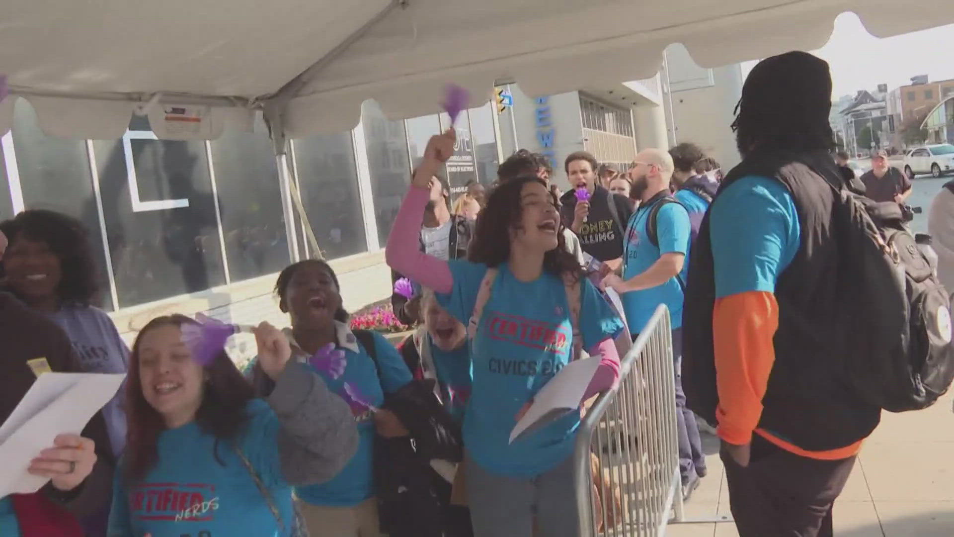 Through their Steppin' and Rollin' to the Polls event, leaders in the Cleveland Metropolitan School District added celebration to civic duty.