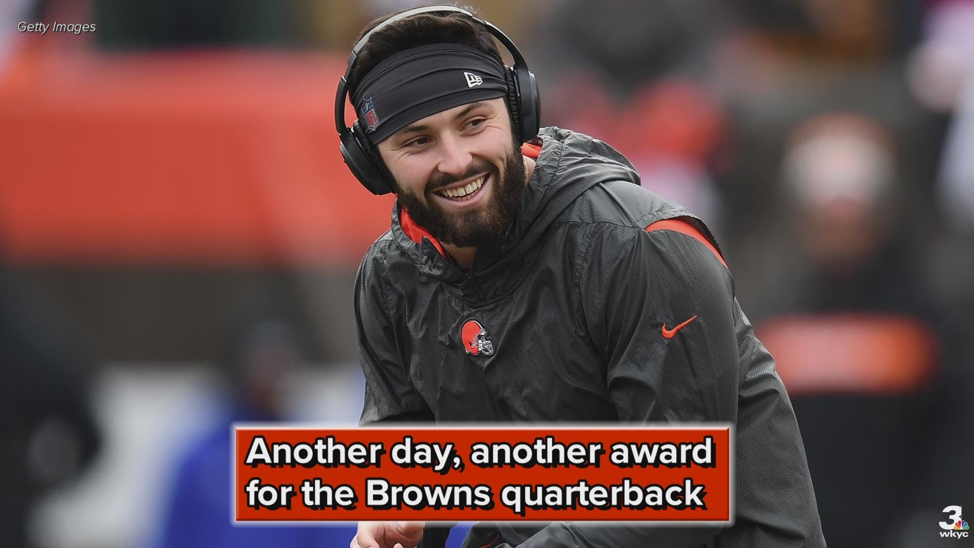 Cleveland Browns quarterback Baker Mayfield was named the PFWA Rookie of the Year Award winner Tuesday.