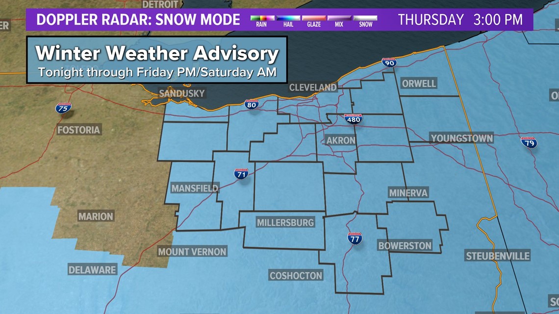 Winter Weather Advisory in effect for all of Northeast Ohio