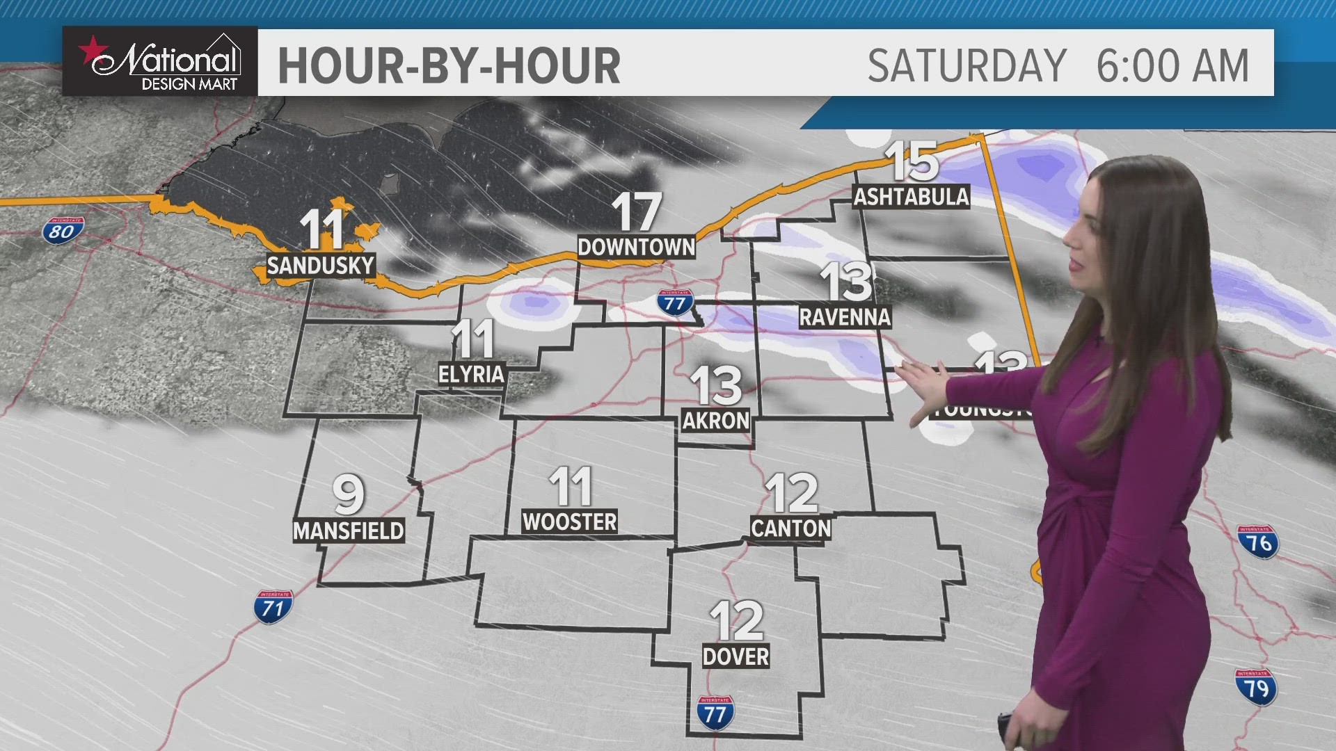 Lingering lake effect snow is sticking around in Northeast Ohio as well as the cold temps.