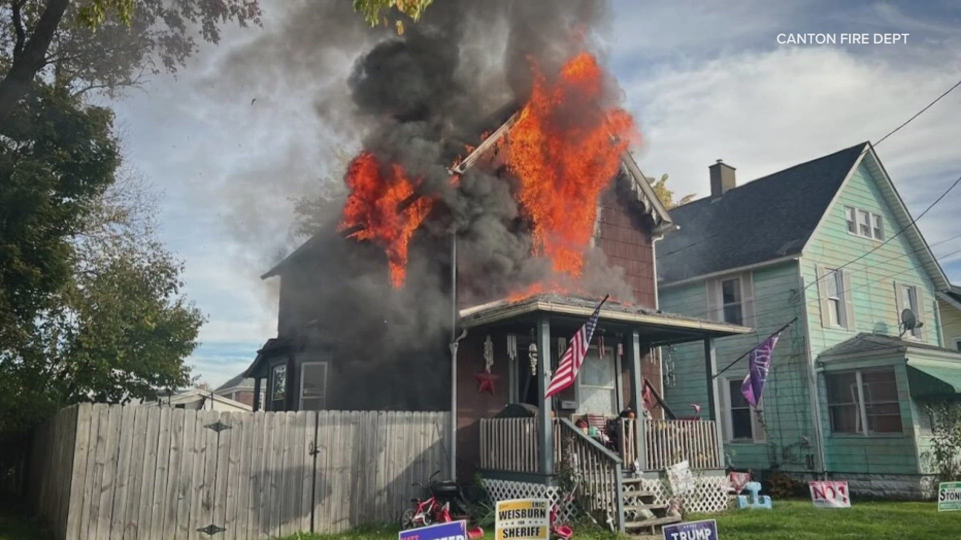 Officials are investigating after a 5-year-old allegedly started a house fire in Canton.