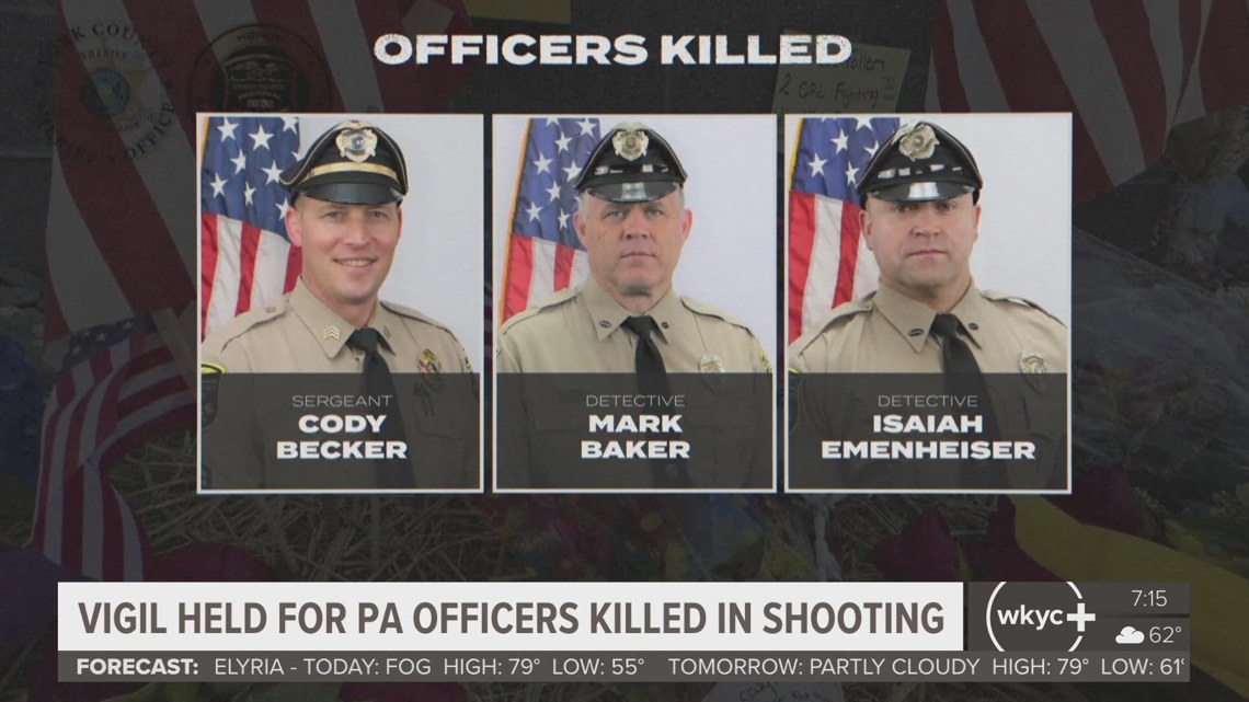 Vigil held in Pennsylvania for 3 police officers killed in shooting ...