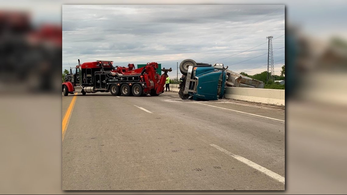 Overturned semi truck closes portion of highway in North Ridgeville ...