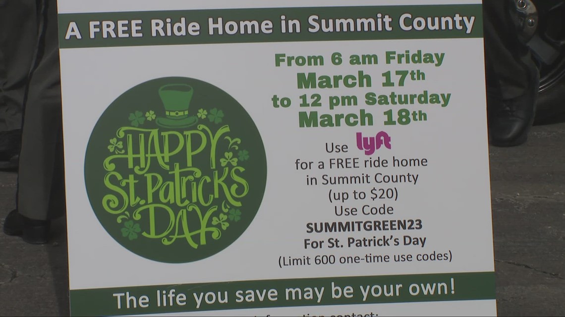Summit County offers free rides on St. Patrick's day to prevent drinking and driving
