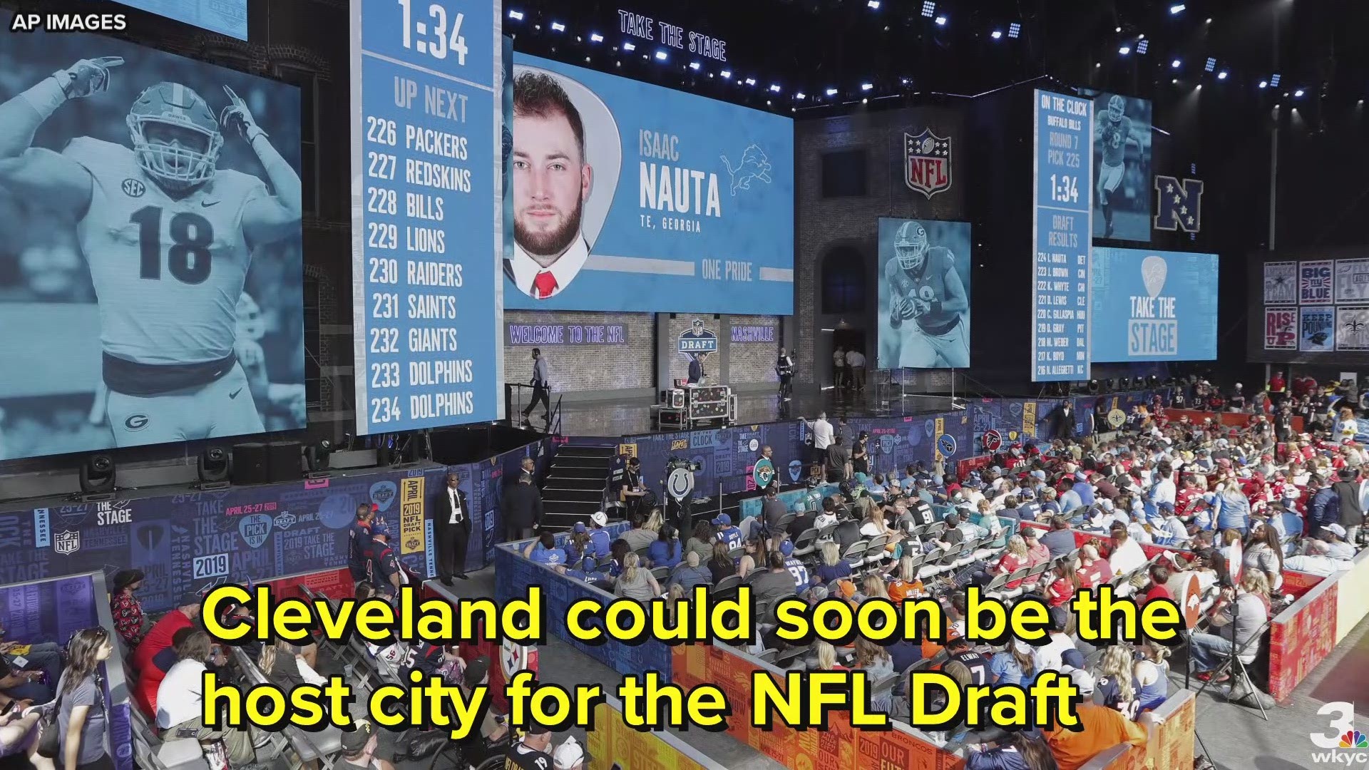 In a statement, the Browns said they are 'excited' by the prospect of Cleveland hosting the NFL Draft in the near future.