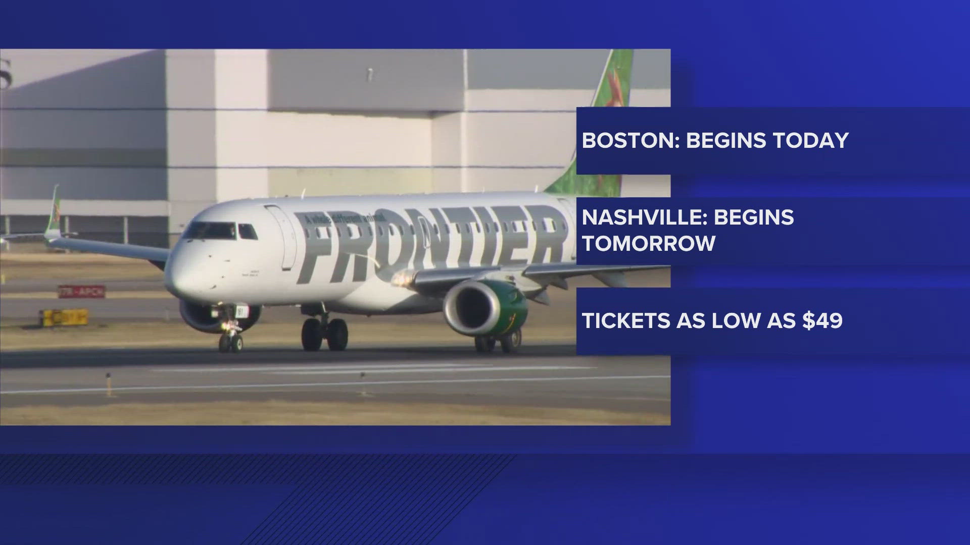 The new routes will operate three times per week. Frontier now serves 22 destinations from Cleveland Hopkins International Airport.
