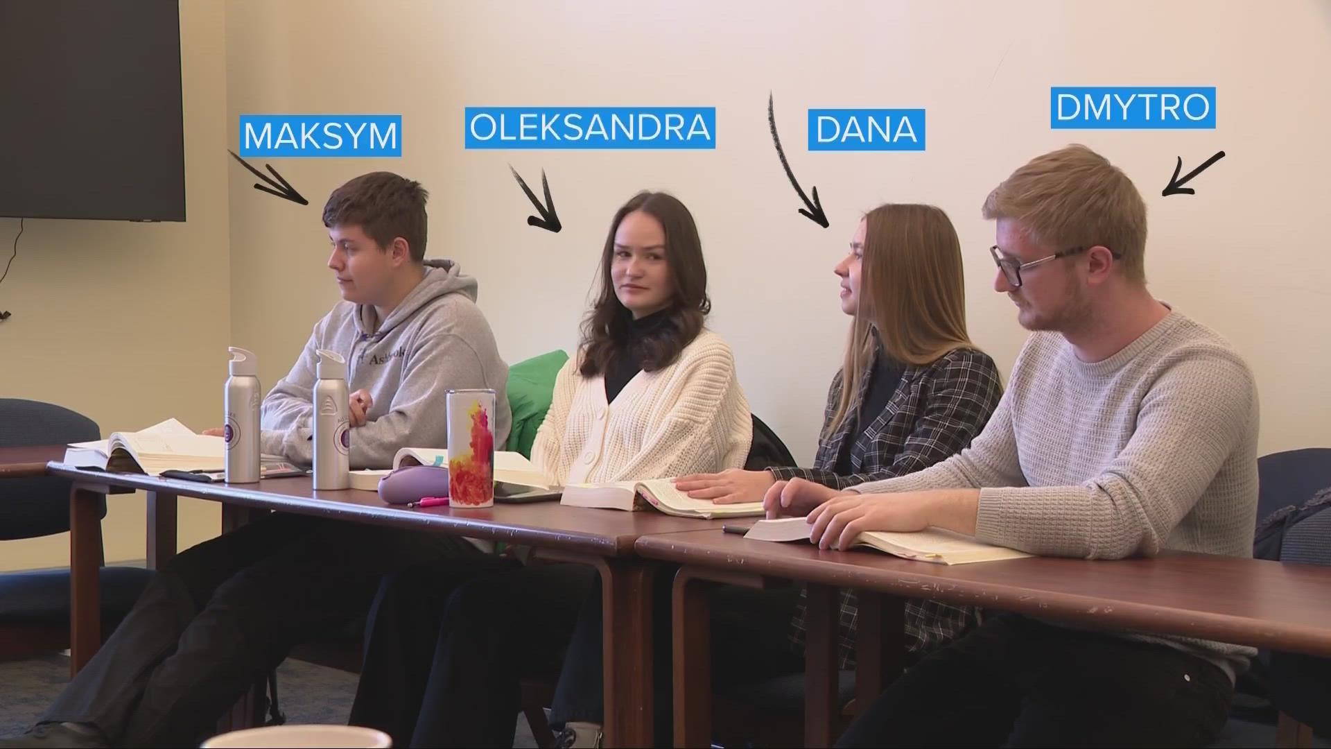 The four students are all participating in the Ukrainian Freedom Scholar program at the university.