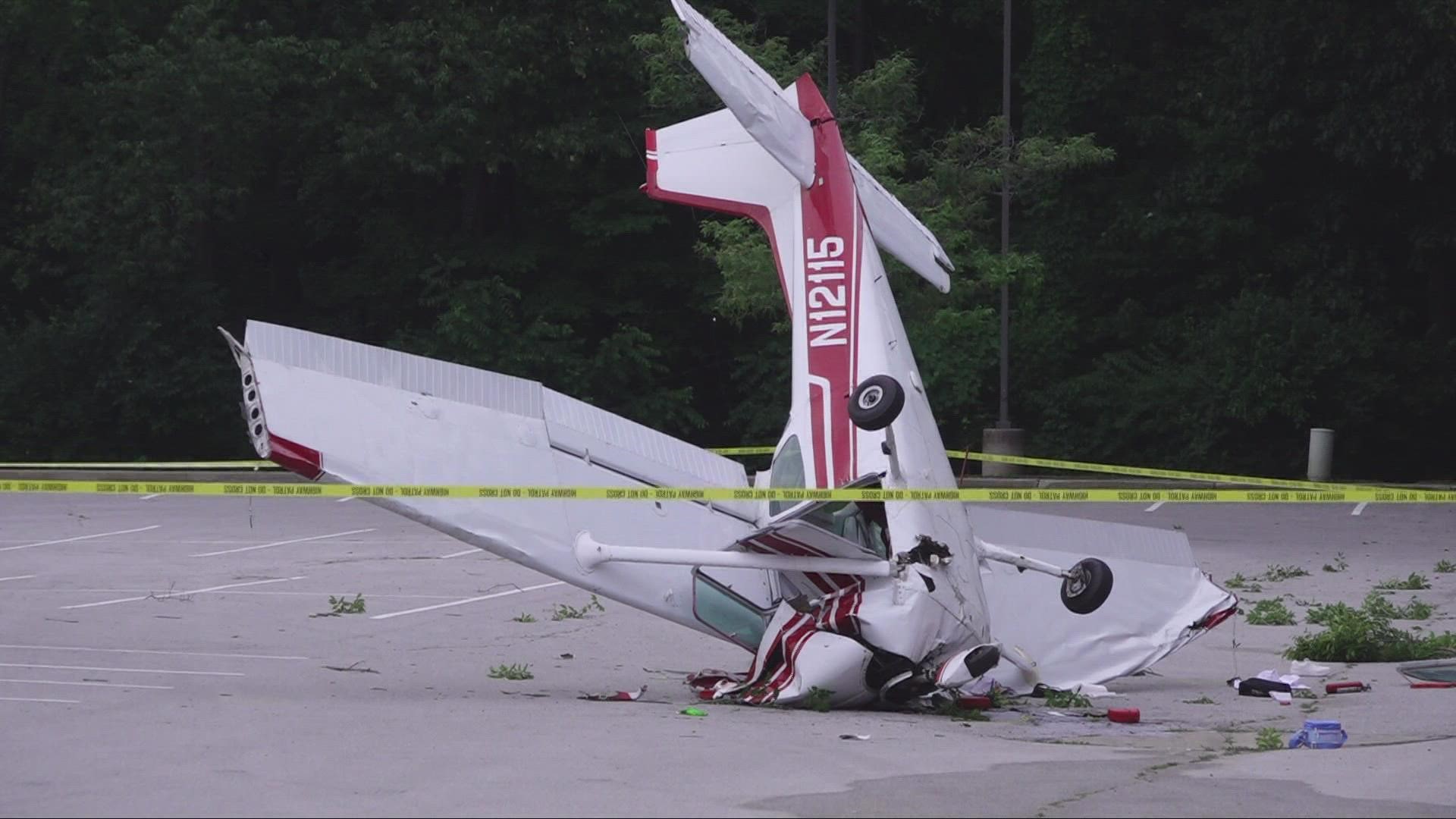 The aircraft went down in a parking lot not far from the Hyre Community Learning Center.