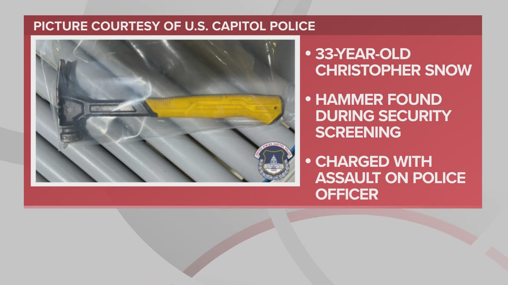 U.S. Capitol Police say they deployed a Taser in order to stop 33-year-old Christopher Snow.