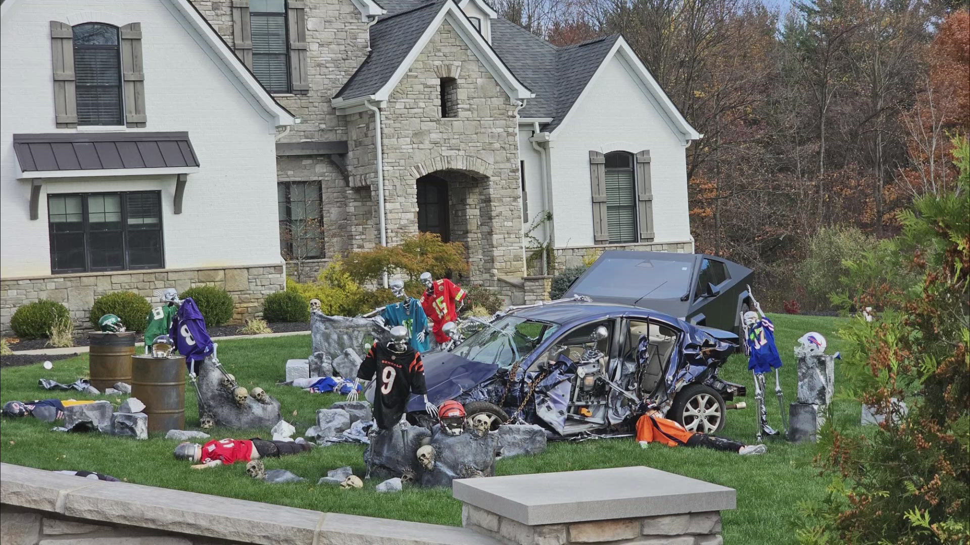 Cleveland Browns DE Myles Garrett's extravagant Halloween display  appears to be based on the movie 'The Terminator' this year.