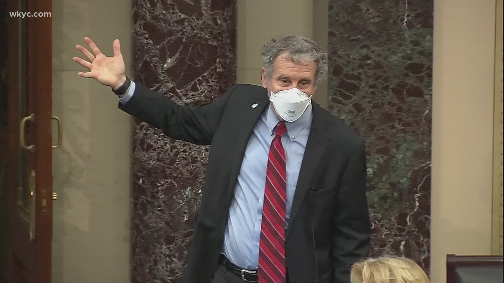 Sherrod Brown came out swinging as he called out Rand Paul for not wearing a mask on the Senate floor. Paul says he's immune after contracting COVID-19 last year.