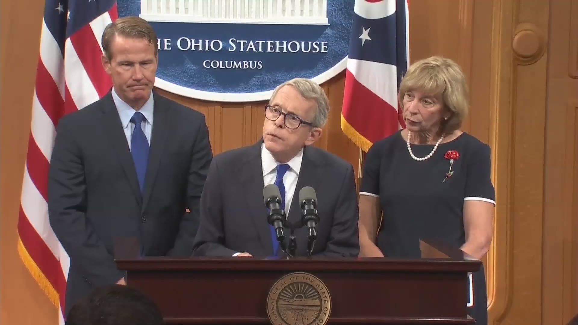 Aug. 6, 2019: 'We are expanding our school safety tip line where kids and adults can call or text anonymously with tips about potential school violence. I'm calling on Ohioans today to utilize that tip line. The number is 844-723-3764.'