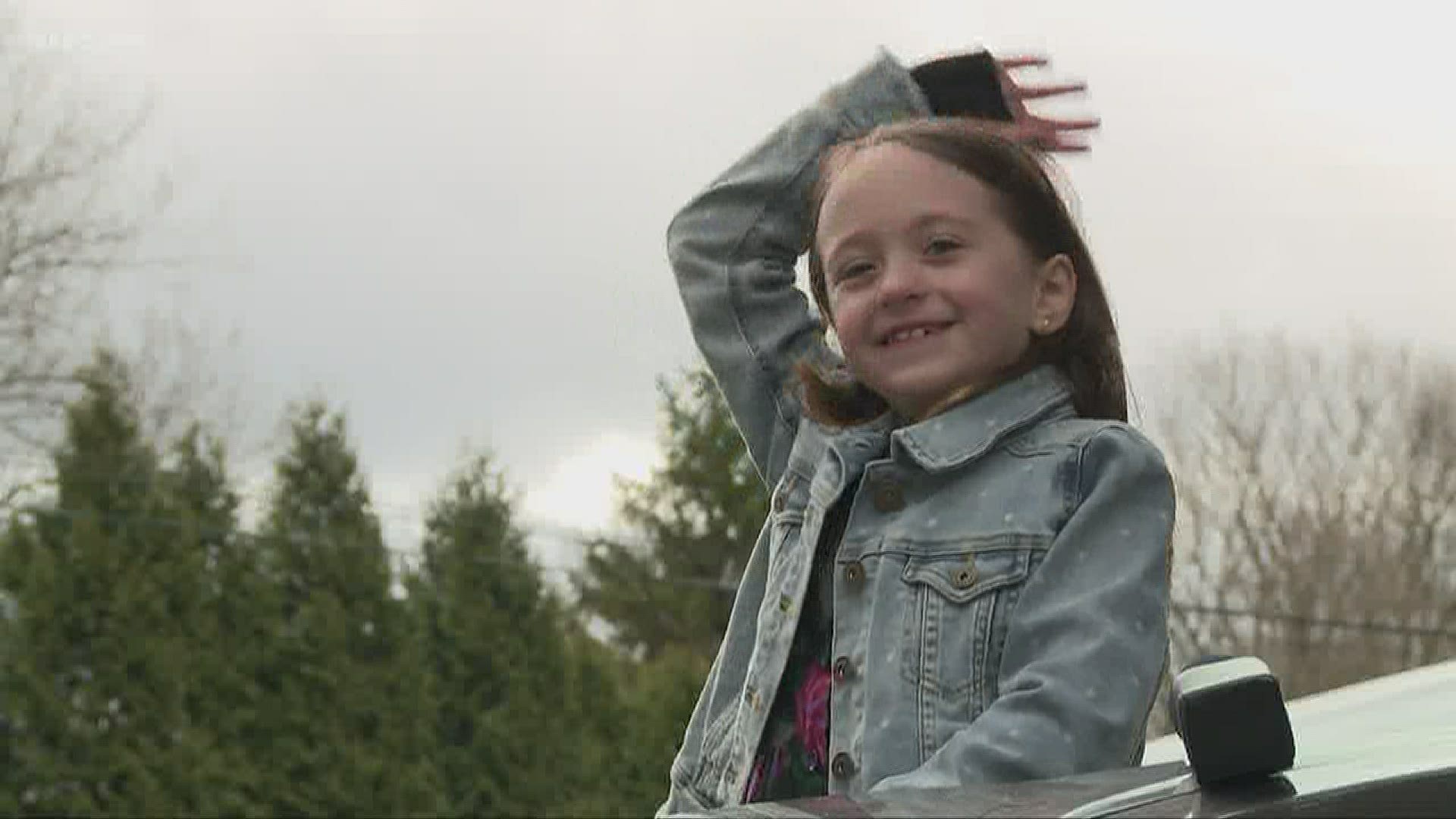 7-year-old Lucy DeFranco is making an impact in Geauga County -- and she's doing it with the simple gesture of waving at people as they drive by her house.