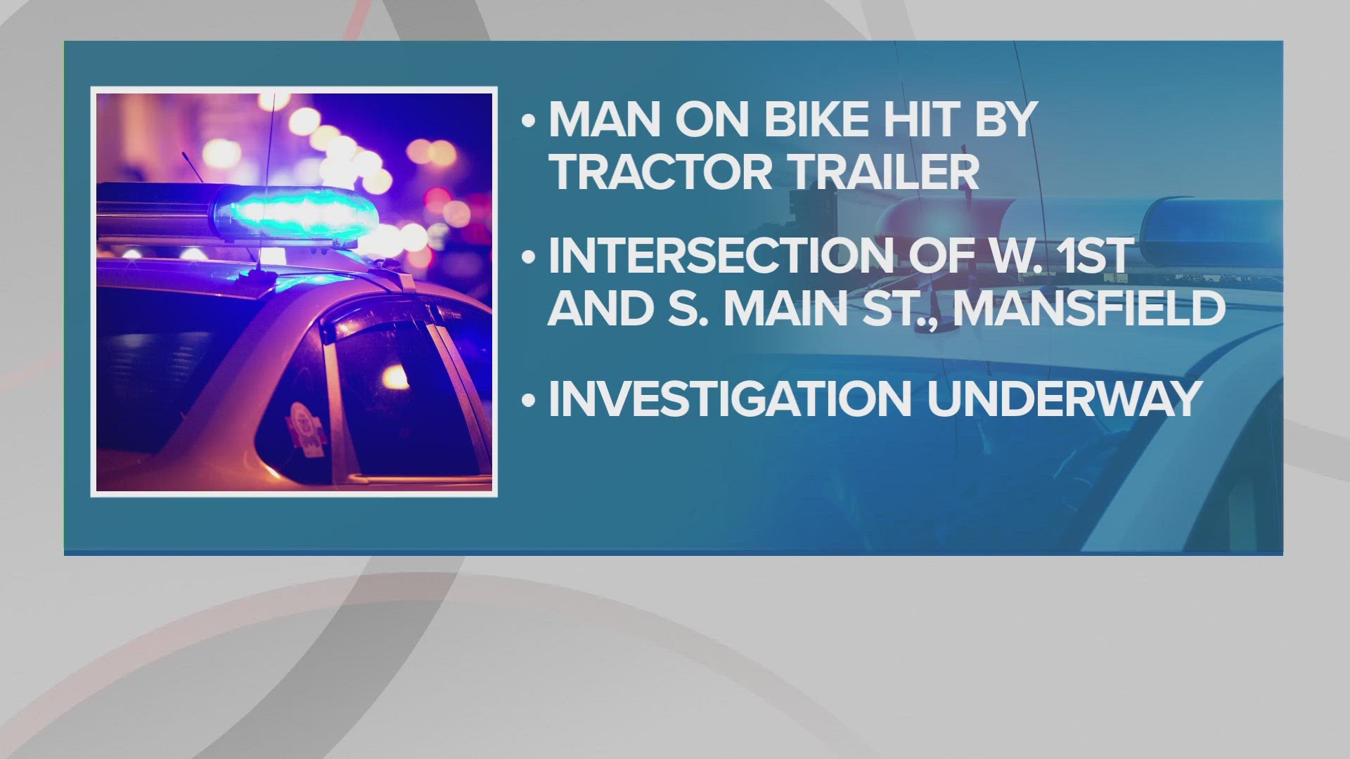 Police say a 29-year-old man was riding a bicycle when he traveled through a red light and into the path of a tractor-trailer.