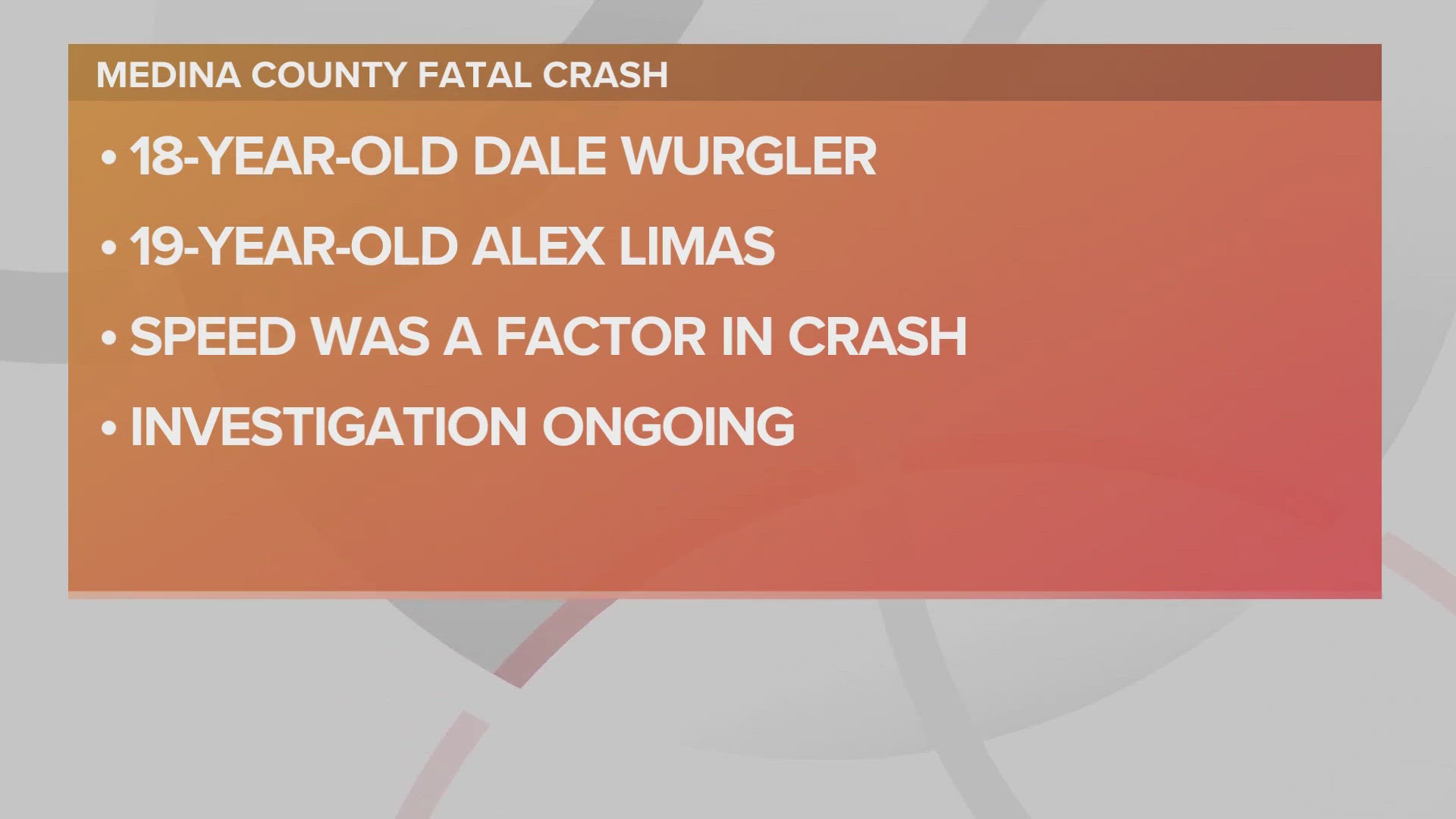 Authorities say 18-year-old Dale Wurgler and 19-year-old Alex Limas were both pronounced dead at the scene of the crash.