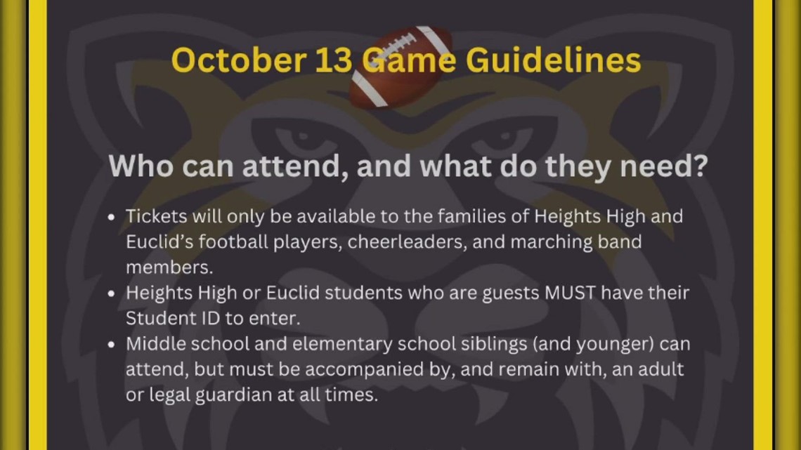 Cleveland Heights announces Friday's high school football game vs. Euclid will be closed to