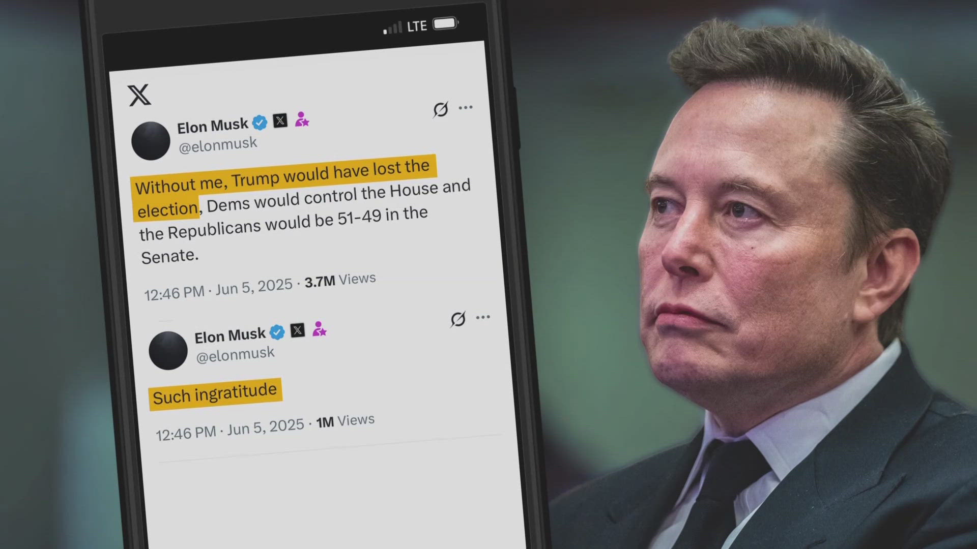 The blow-up between the president of the United States and the world's richest man played out on their respective social media platforms.