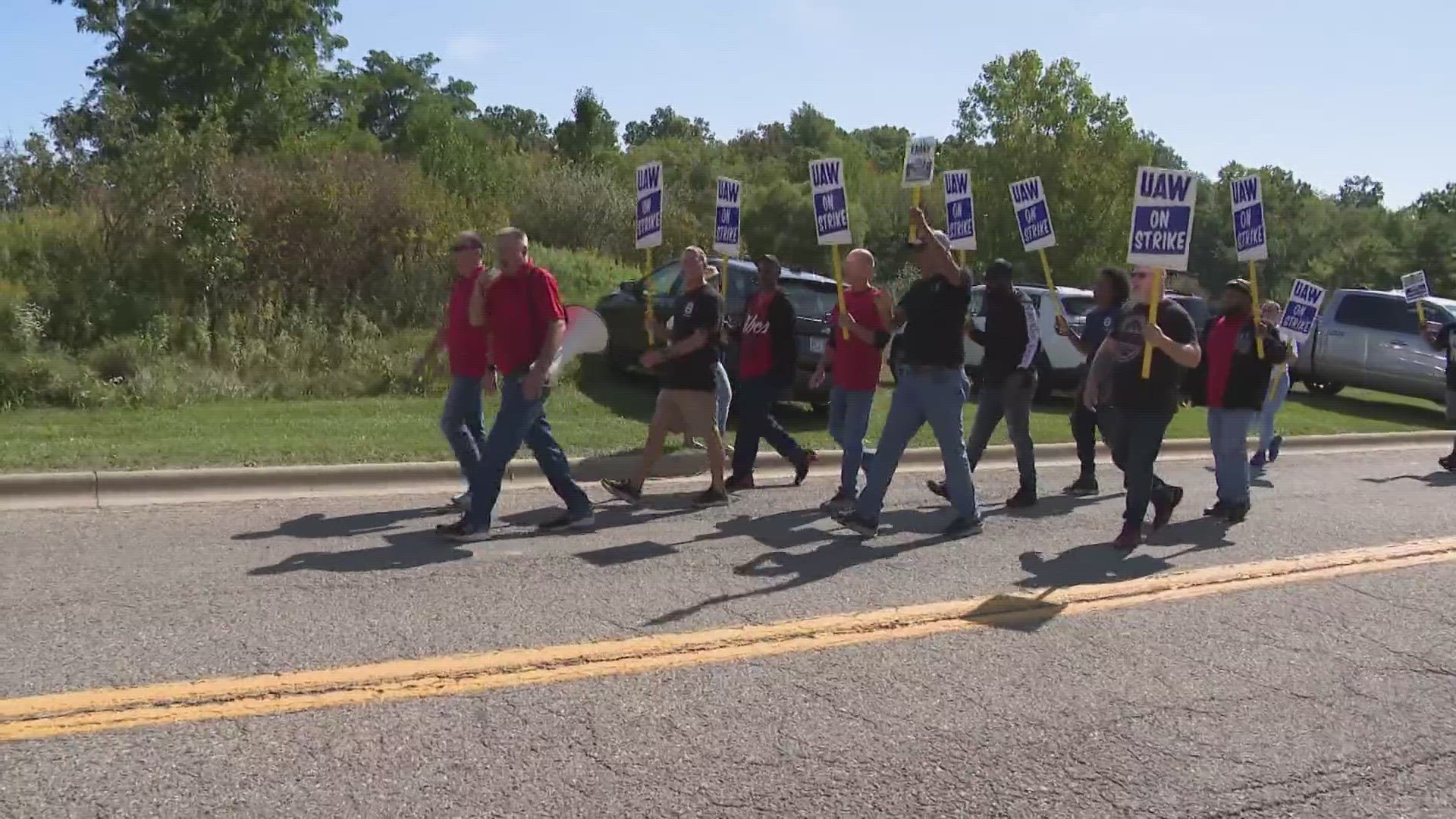 UAW President Shawn Fain announced Friday morning that workers would strike at Stellantis and GM parts and distribution facilities.