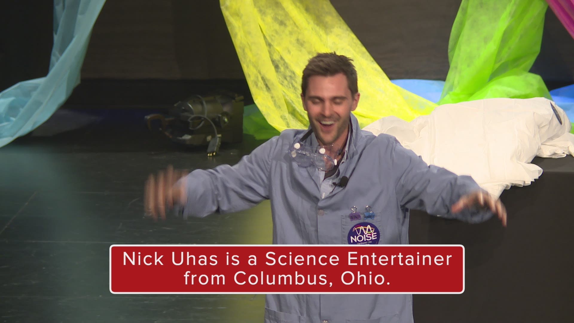Nick Uhas brought his act to Northeast Ohio as part of the Northeast Ohio Innovation STEM Expo.