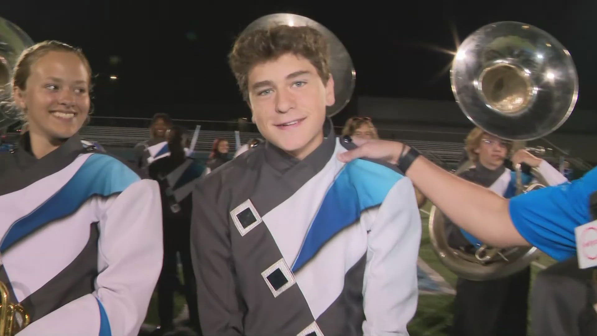 Surprise! It's somebody's birthday! Watch this moment from Friday Football Fever with the Willoughby South High School marching band.