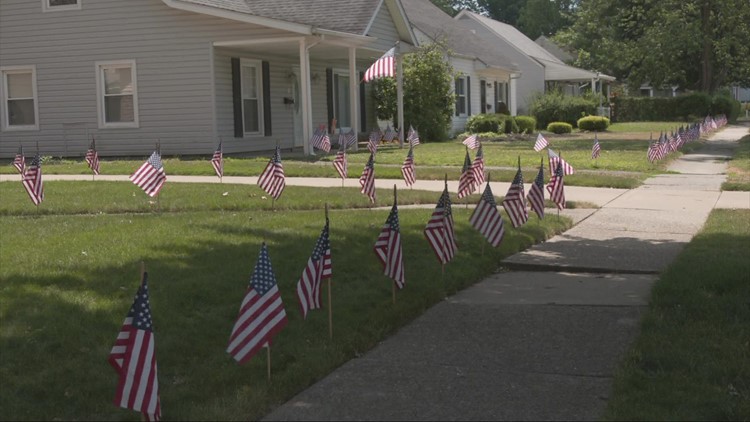 Post-surgery Cuyahoga Falls man posts 1,400 flags on lawns to honor fallen heroes