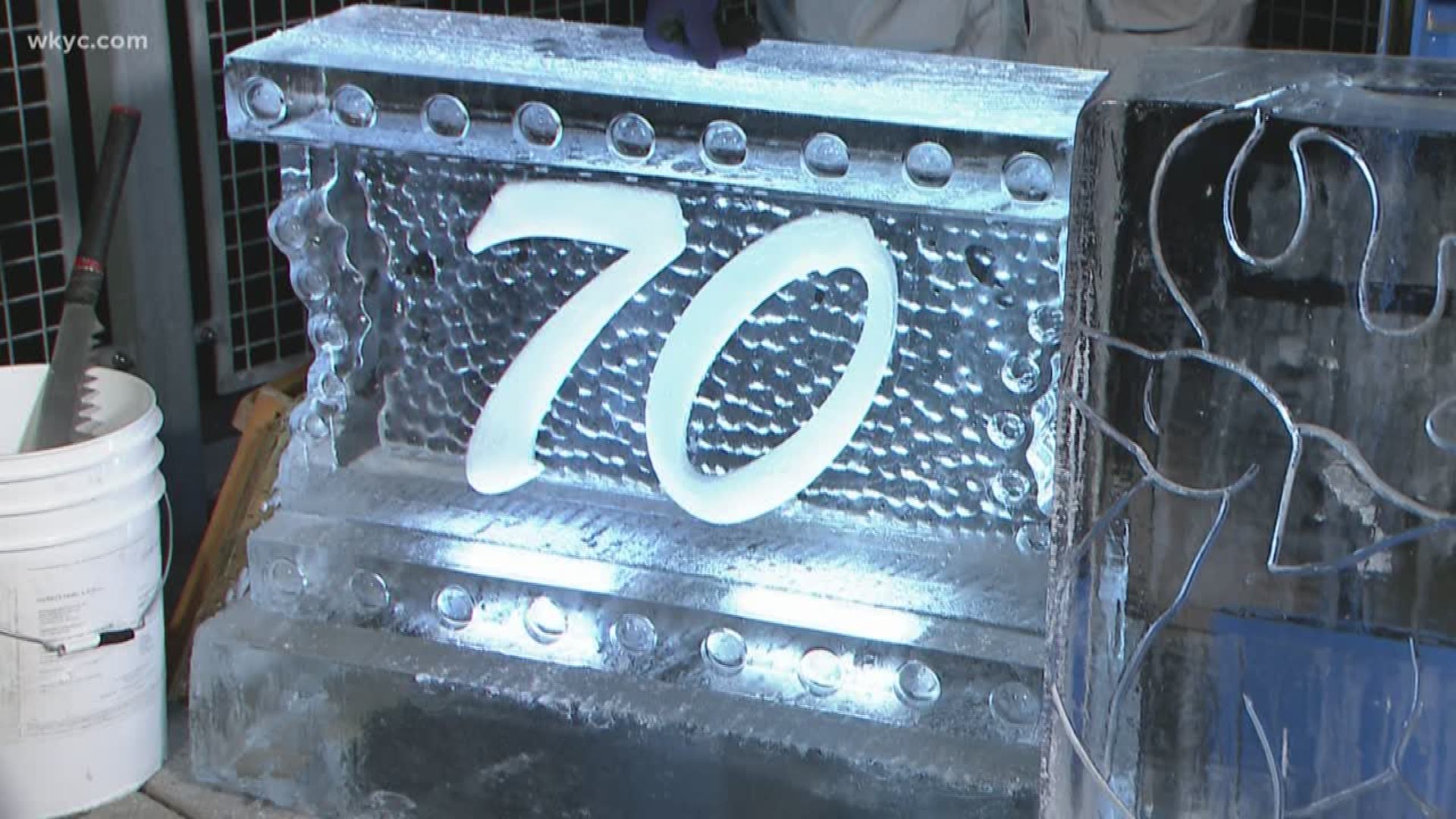 Dec. 5, 2018: In honor of WKYC's 70th anniversary, Elegant Ice Creations sculpted some beautiful art on our own back deck.