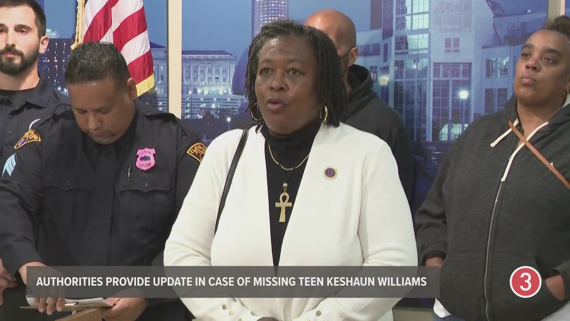 The grandmother of Keshaun Williams, spoke at a press conference on Wednesday where officials gave an update on missing Cleveland teen Keshaun Williams.