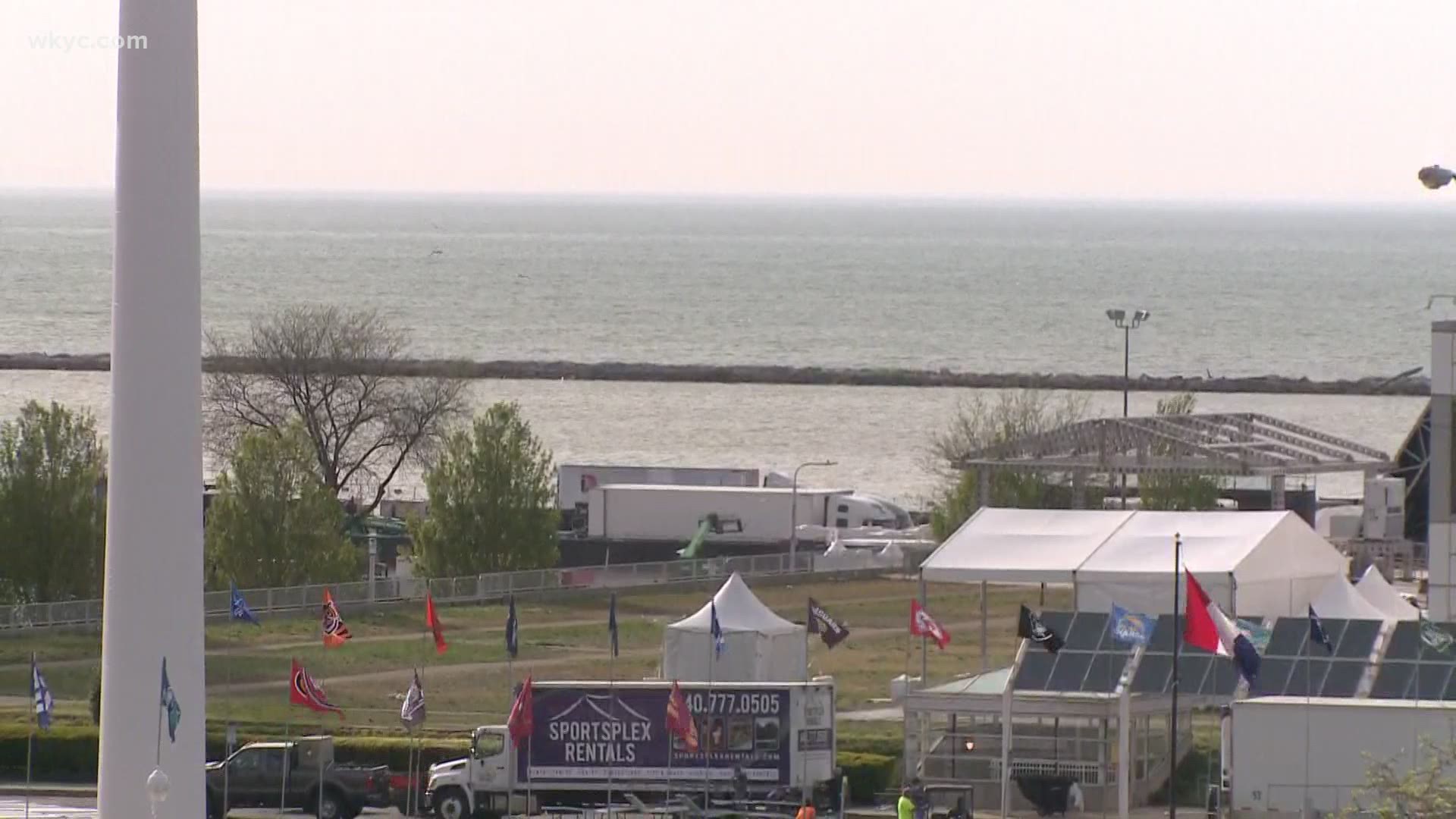 Cleveland makes way for the 2021 NFL Draft on the lakefront