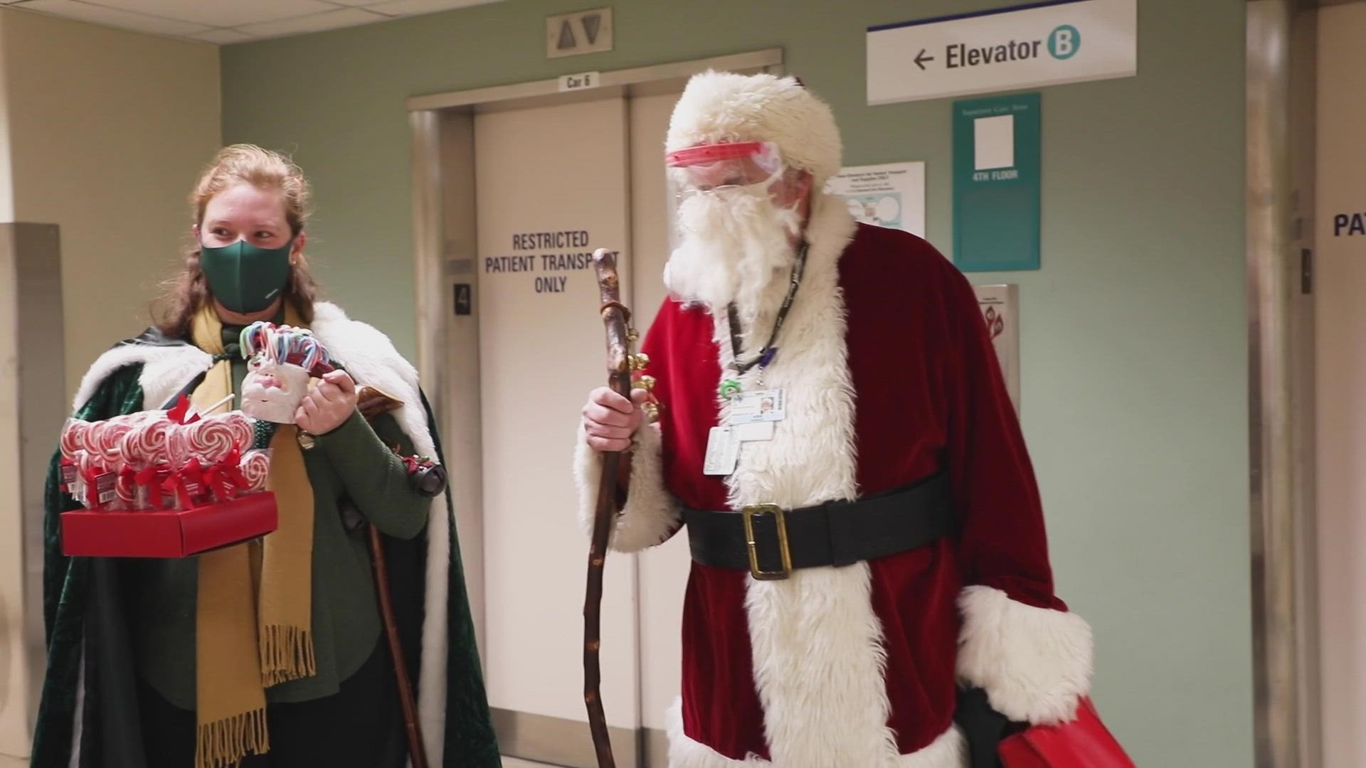 Watch as Santa brings some holiday cheer to the kids at MetroHealth Cleveland.