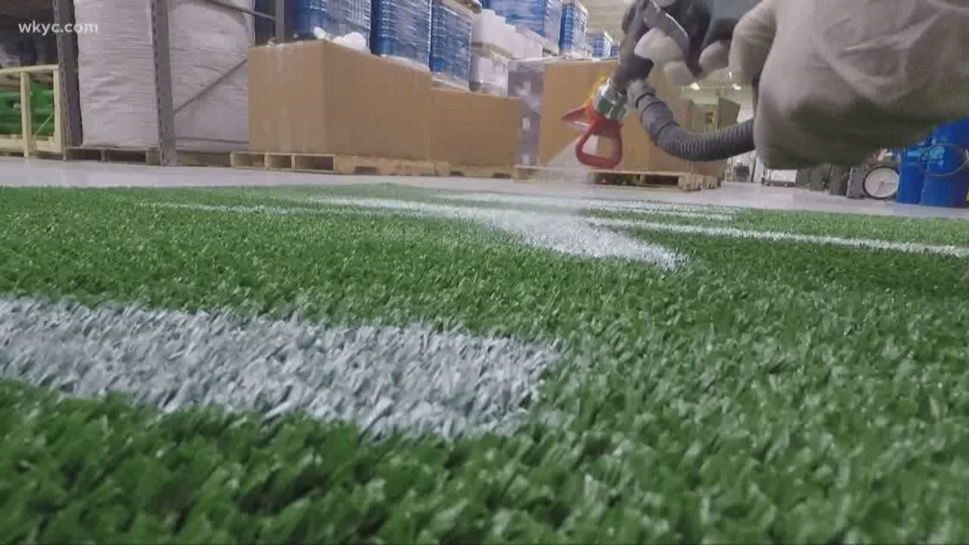 Cleveland company makes paint for Super Bowl turf