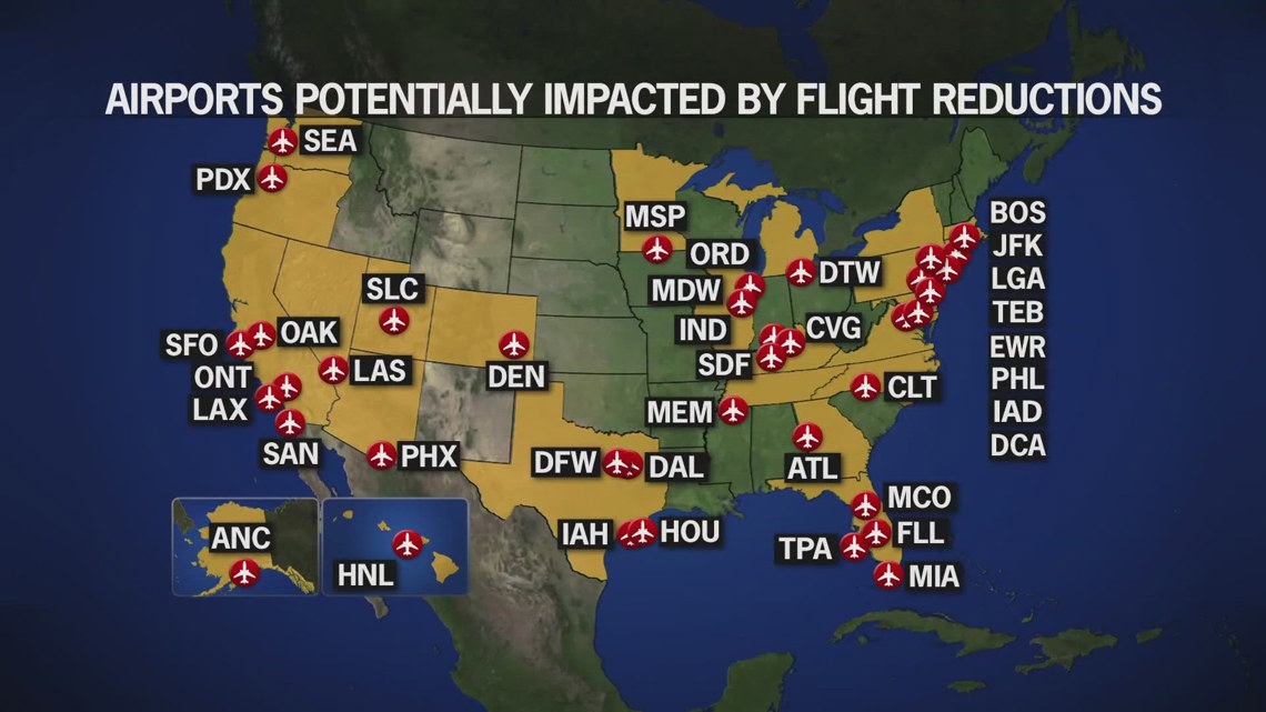 Government shutdown continues: Reduction in flights at US airports