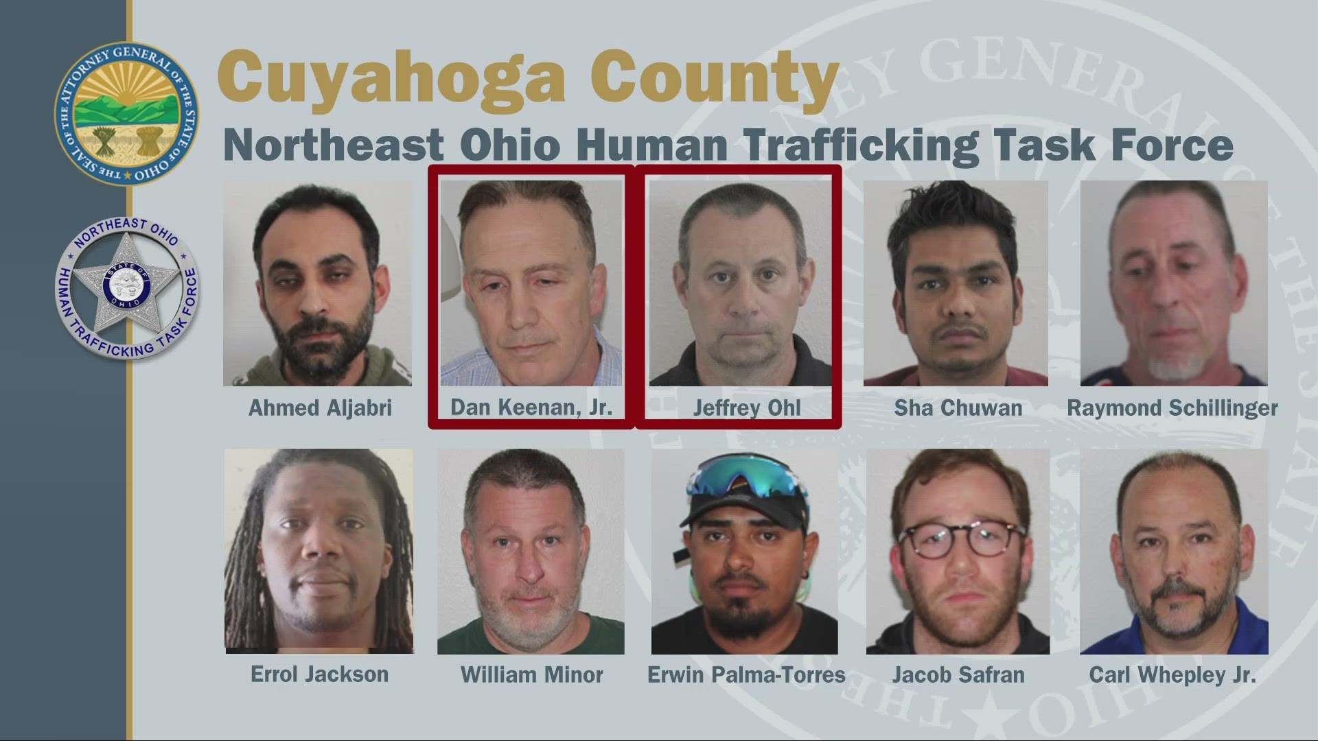 Ten men were arrested as a part of a human trafficking sting in North Olmsted.