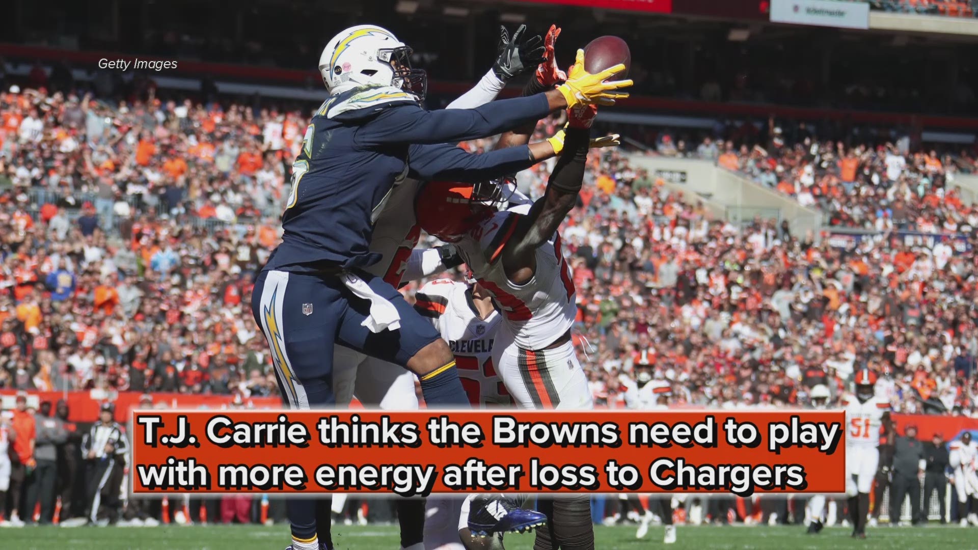 T.J. Carrie: Cleveland Browns need to play with more energy after loss to Los Angeles Chargers