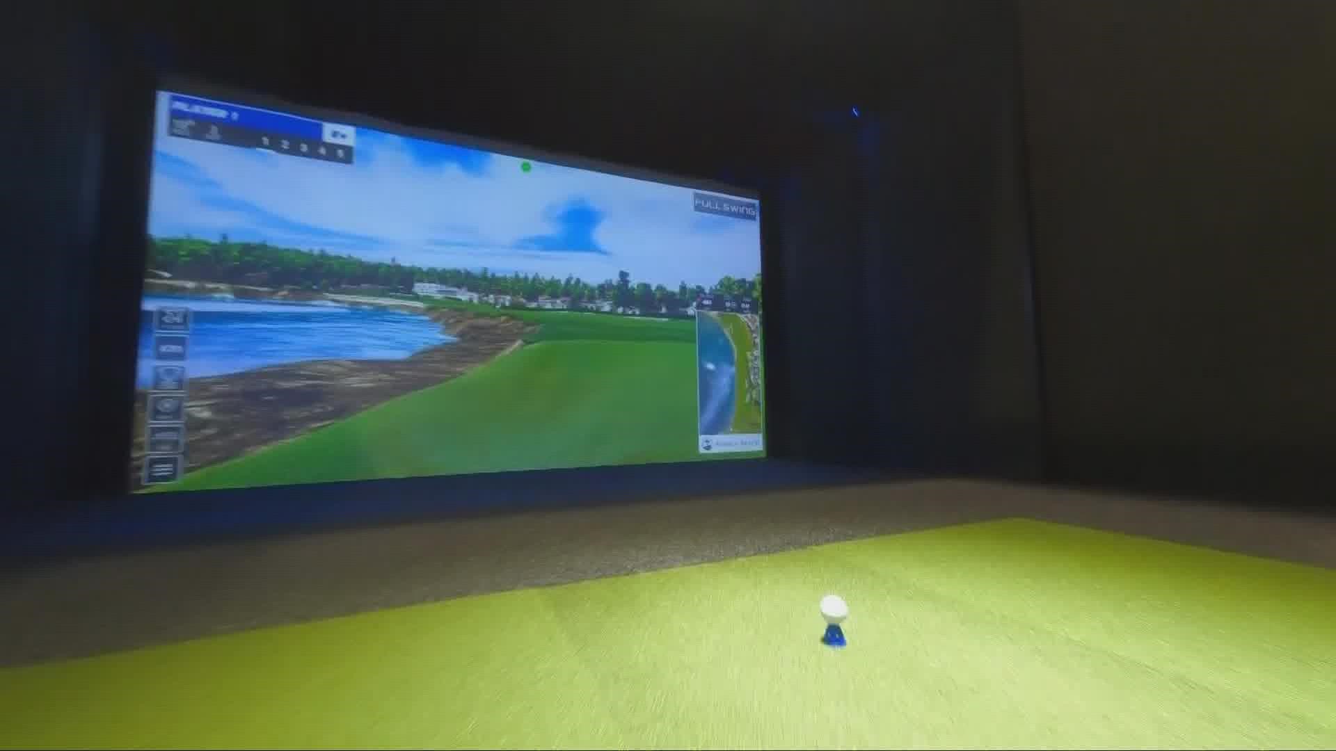 The golf simulator and sports bar are open year-round.