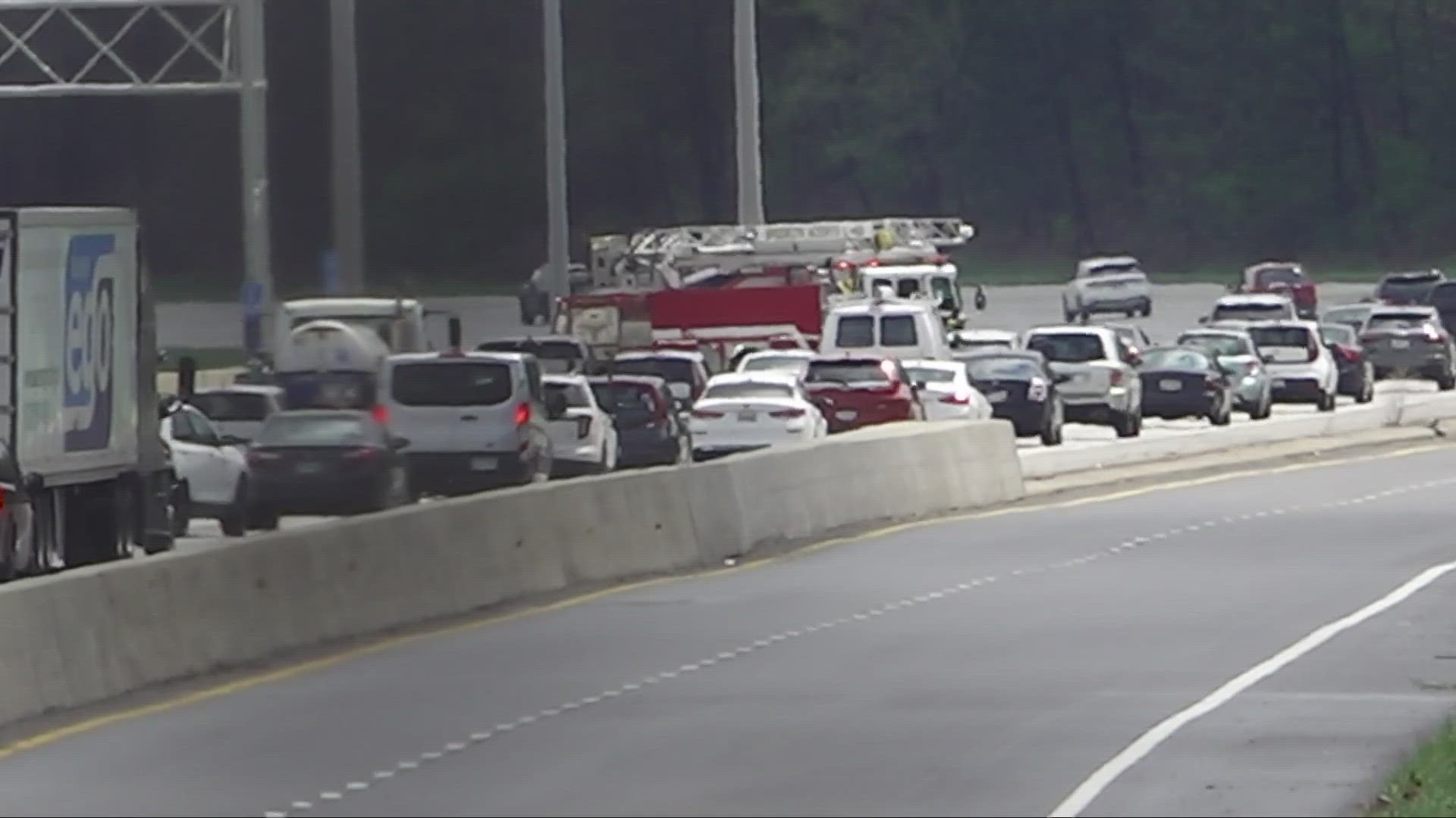 I-480 near Warrensville Center Road was closed on Saturday morning due to a crash.