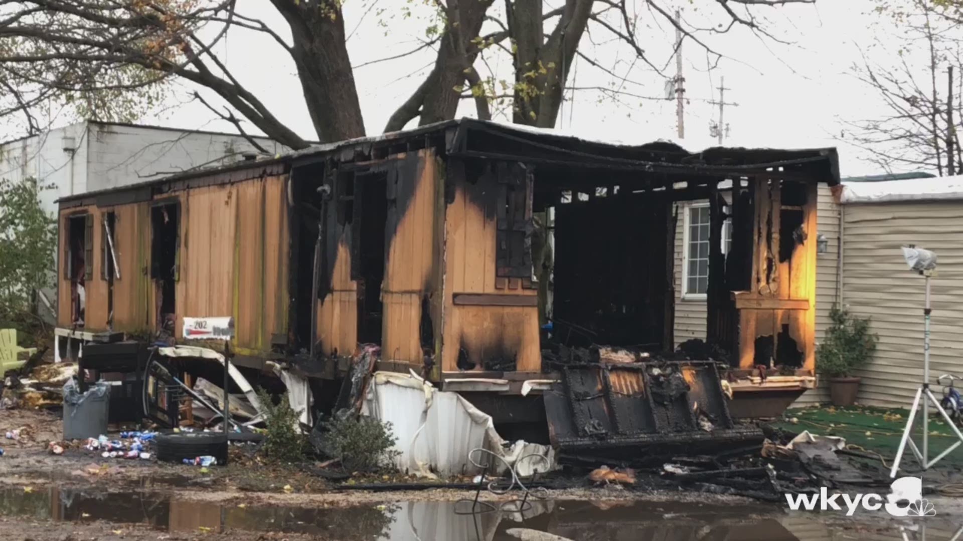 Nov. 15, 2018: Authorities say three people were hurt in this fire at a mobile home park in Lake County.