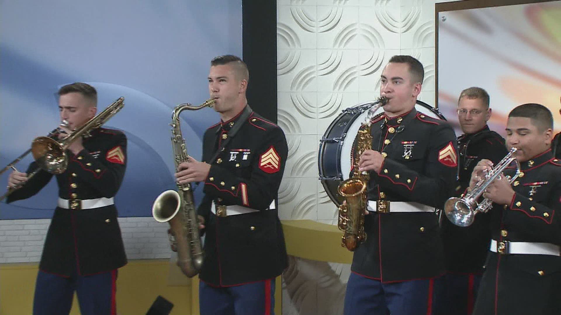 The Marine Corps Marching Band stopped by WKYC studios for a special performance. Here, they play their rendition of "Crazy in Love."