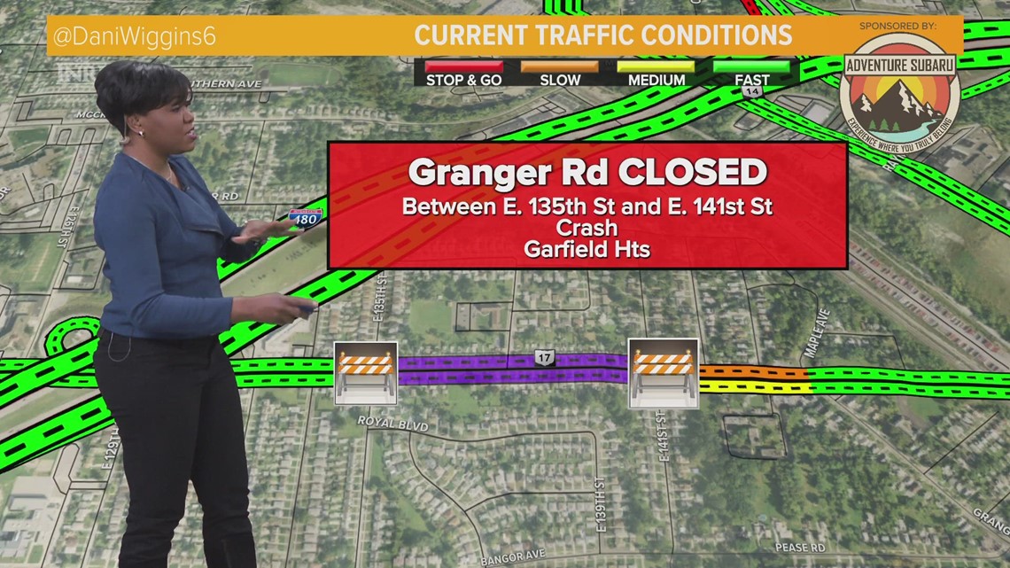 Crash closes portion of Granger Road in Garfield Heights with heavily