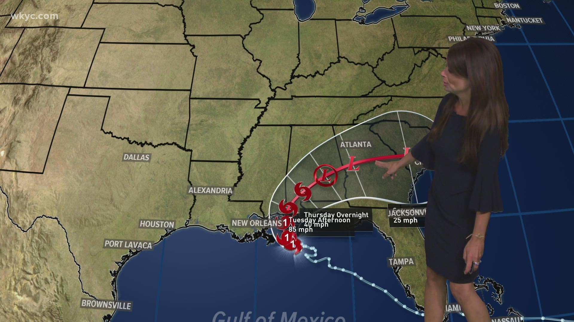 Sept. 15, 2020: As Hurricane Sally approaches the U.S. coast, Hollie Strano shares the storm's latest path. The slow-moving storm could become a Category 2.